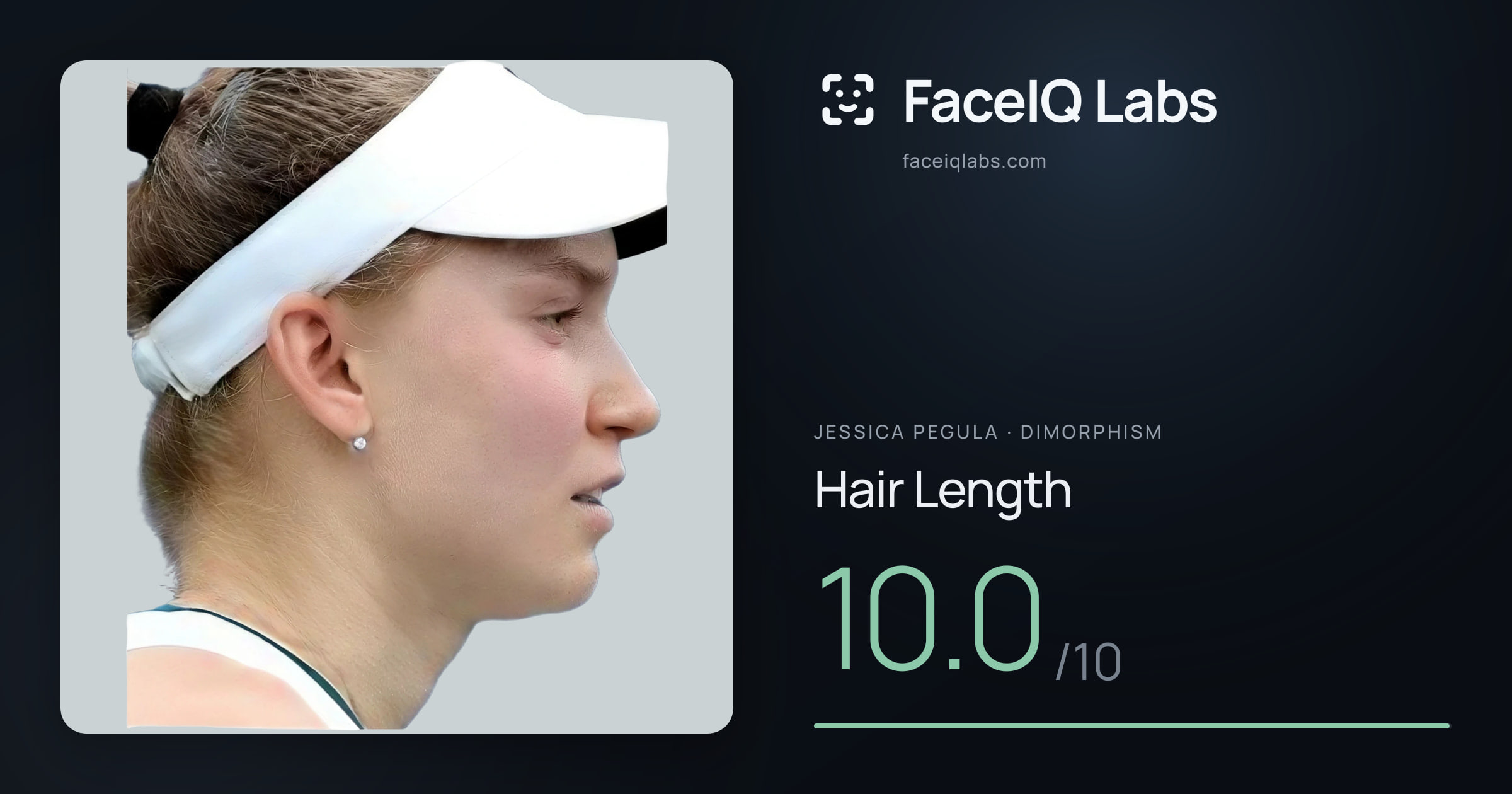 Jessica Pegula Hair Length: 10.0/10, drawn on the photo
