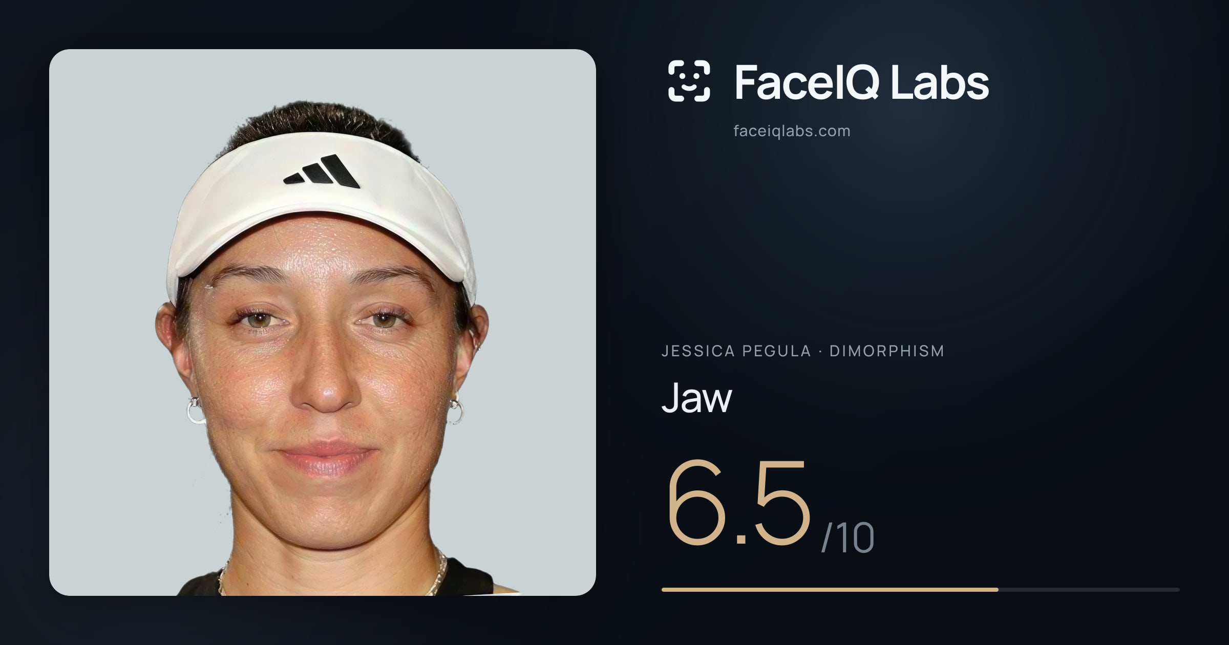 Jessica Pegula Jaw: 6.5/10, drawn on the photo