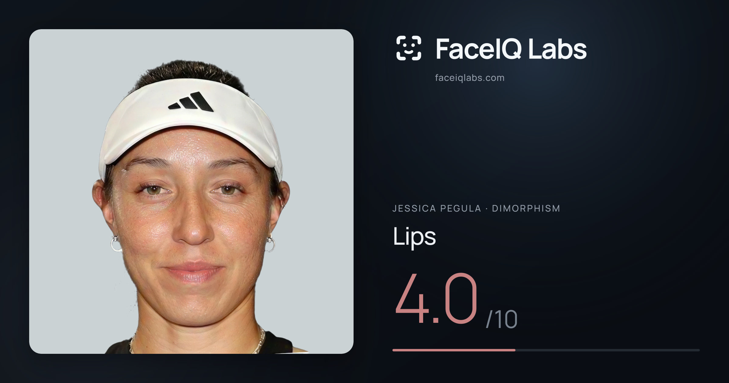Jessica Pegula Lips: 4.0/10, drawn on the photo