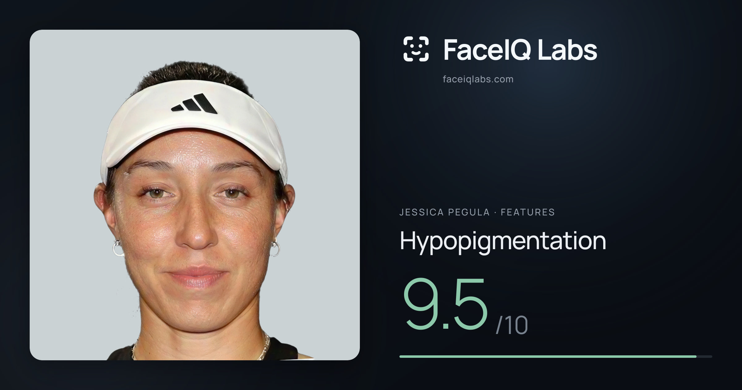 Jessica Pegula Hypopigmentation: 9.5/10, drawn on the photo