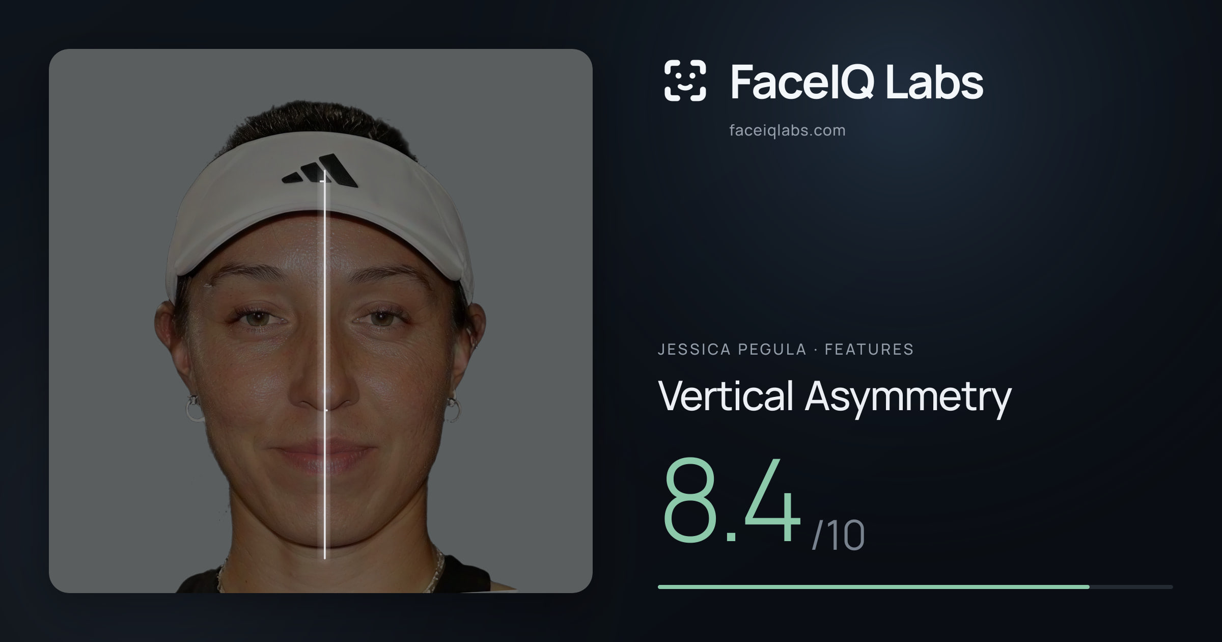 Jessica Pegula Vertical Asymmetry: 8.4/10, drawn on the photo