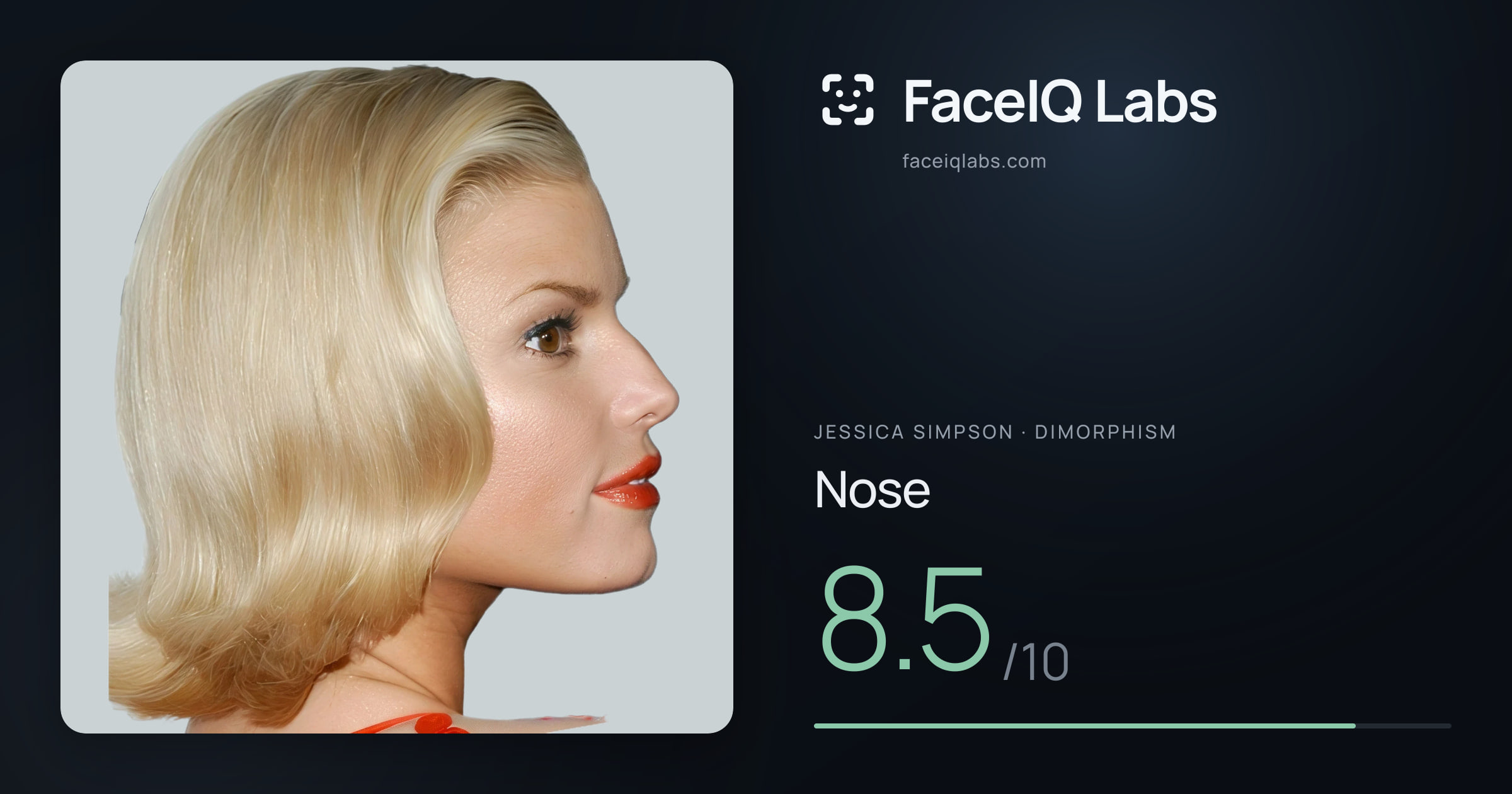 Jessica Simpson Nose: 8.5/10, drawn on the photo