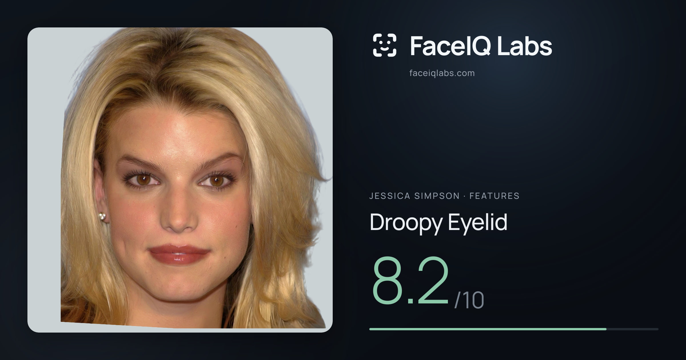 Jessica Simpson Droopy Eyelid: 8.2/10, drawn on the photo