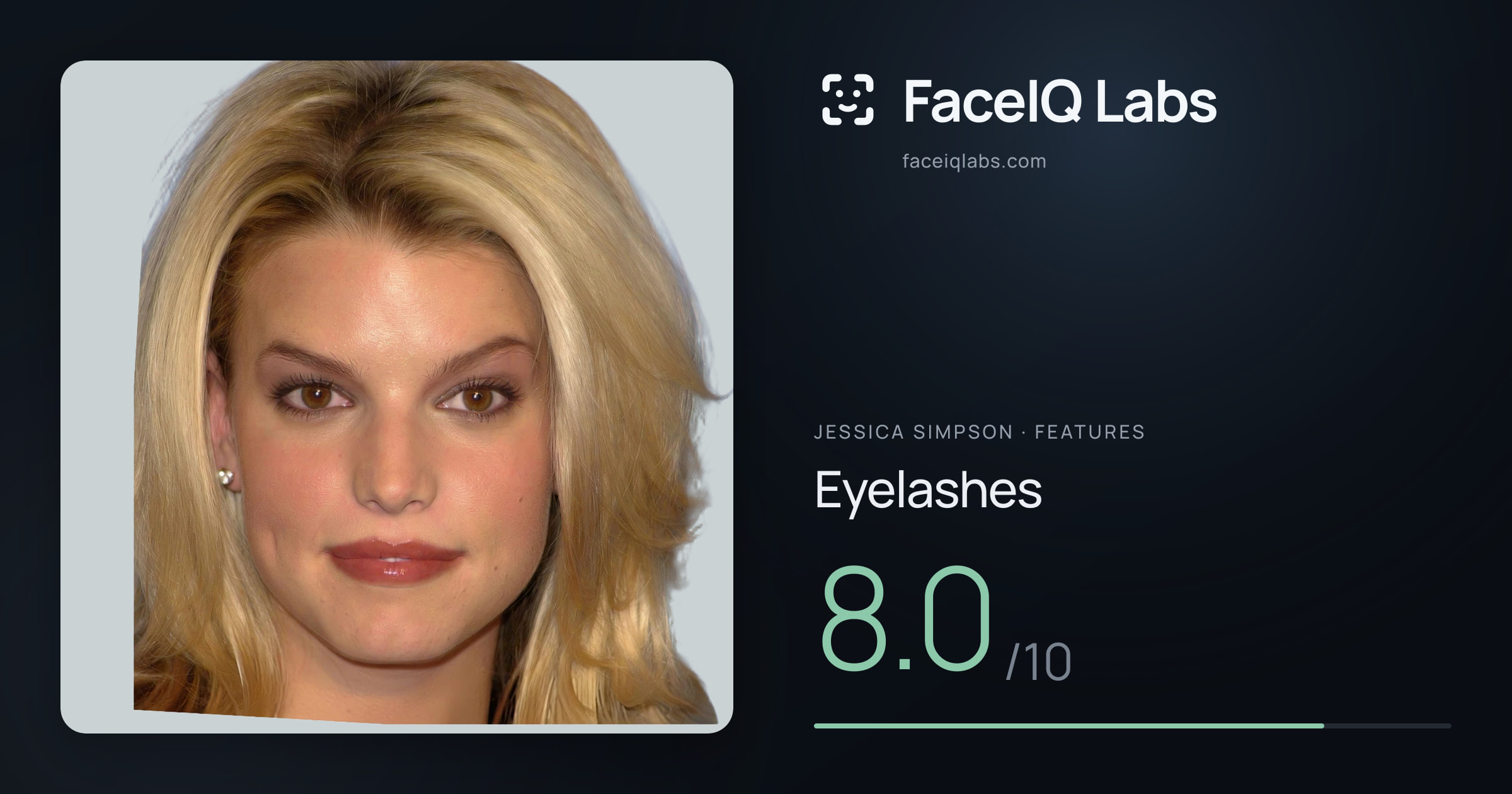 Jessica Simpson Eyelashes: 8.0/10, drawn on the photo