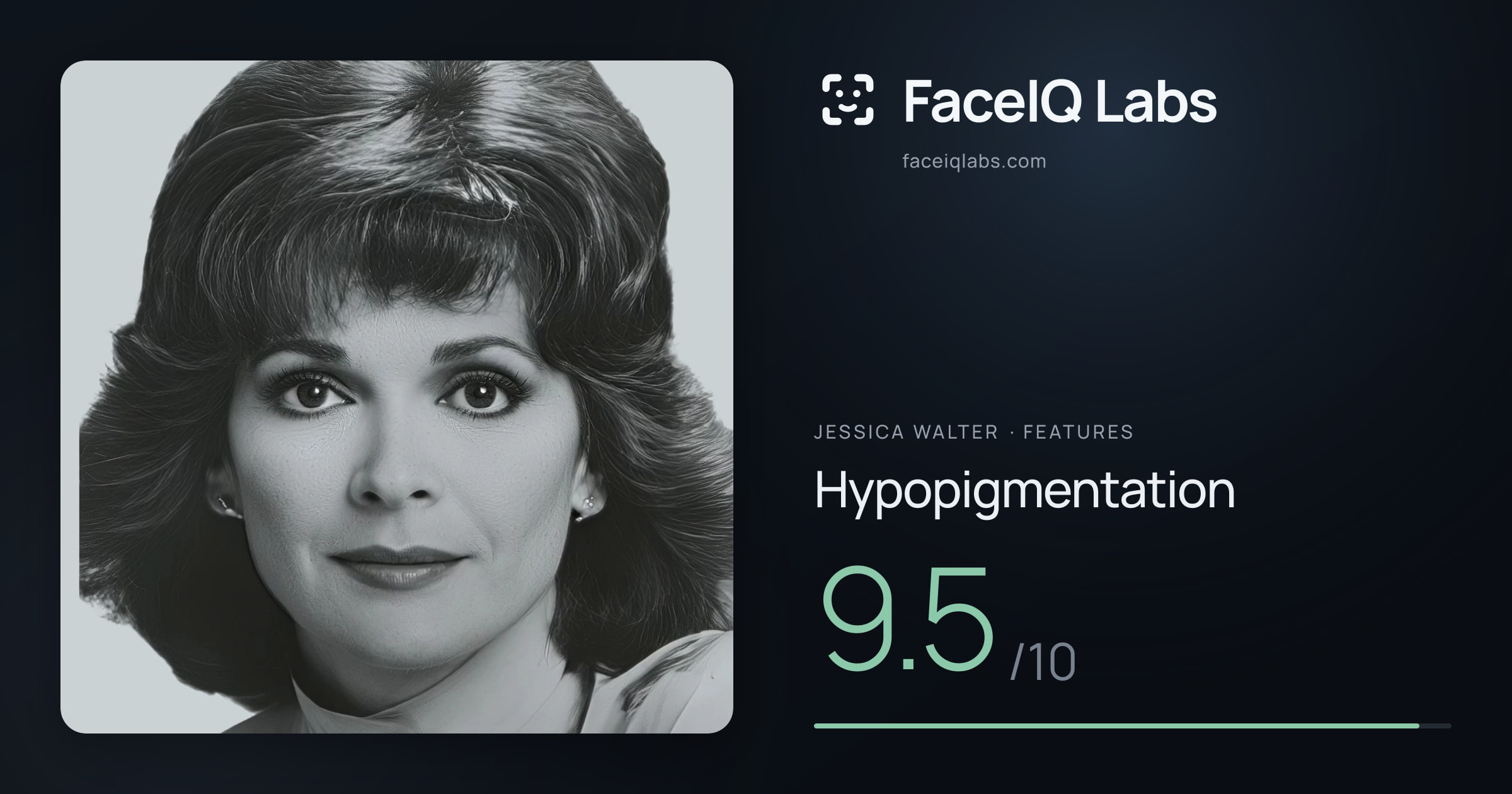 Jessica Walter Hypopigmentation: 9.5/10, drawn on the photo