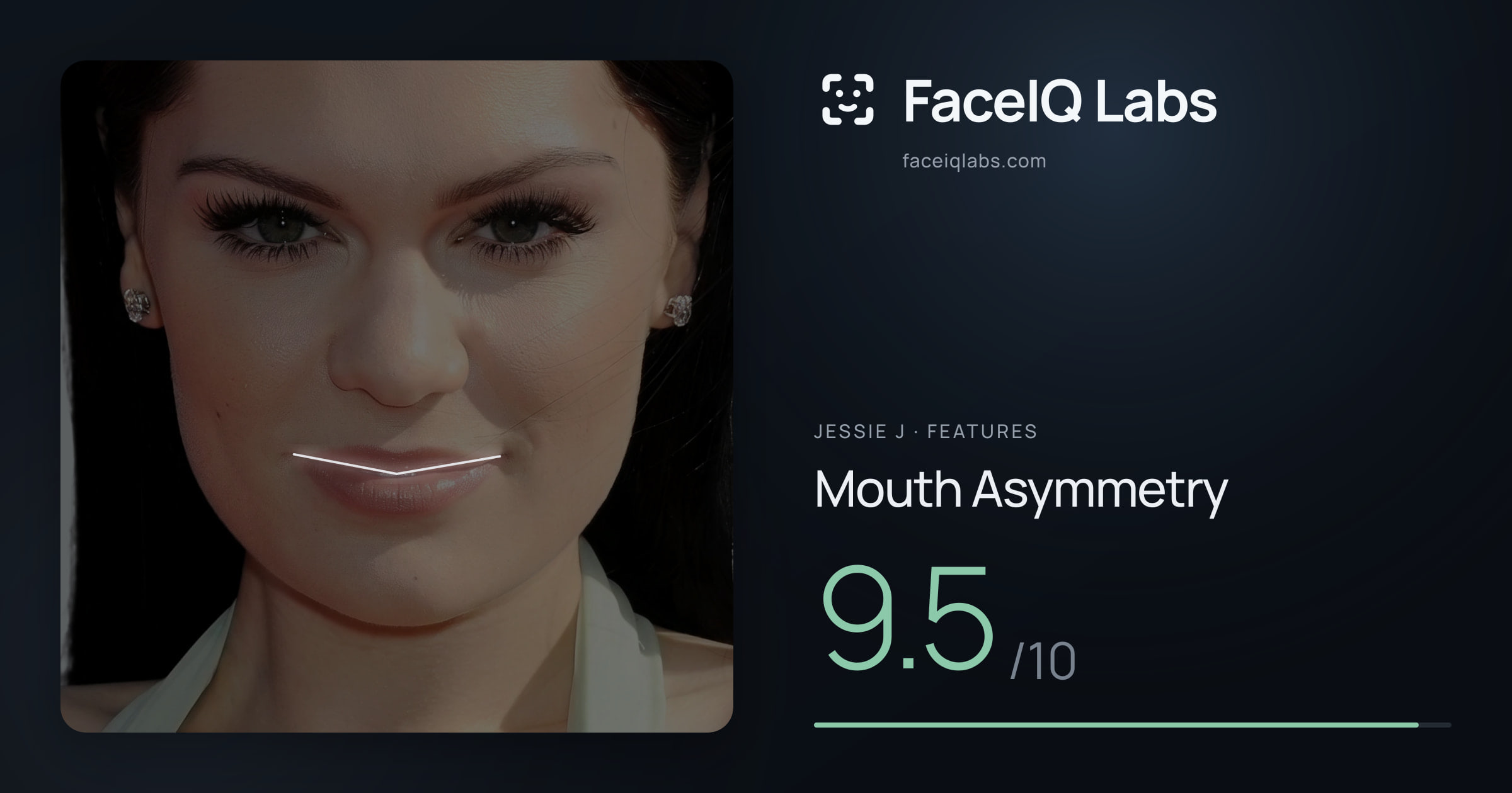 Jessie J Mouth Asymmetry: 9.5/10, drawn on the photo