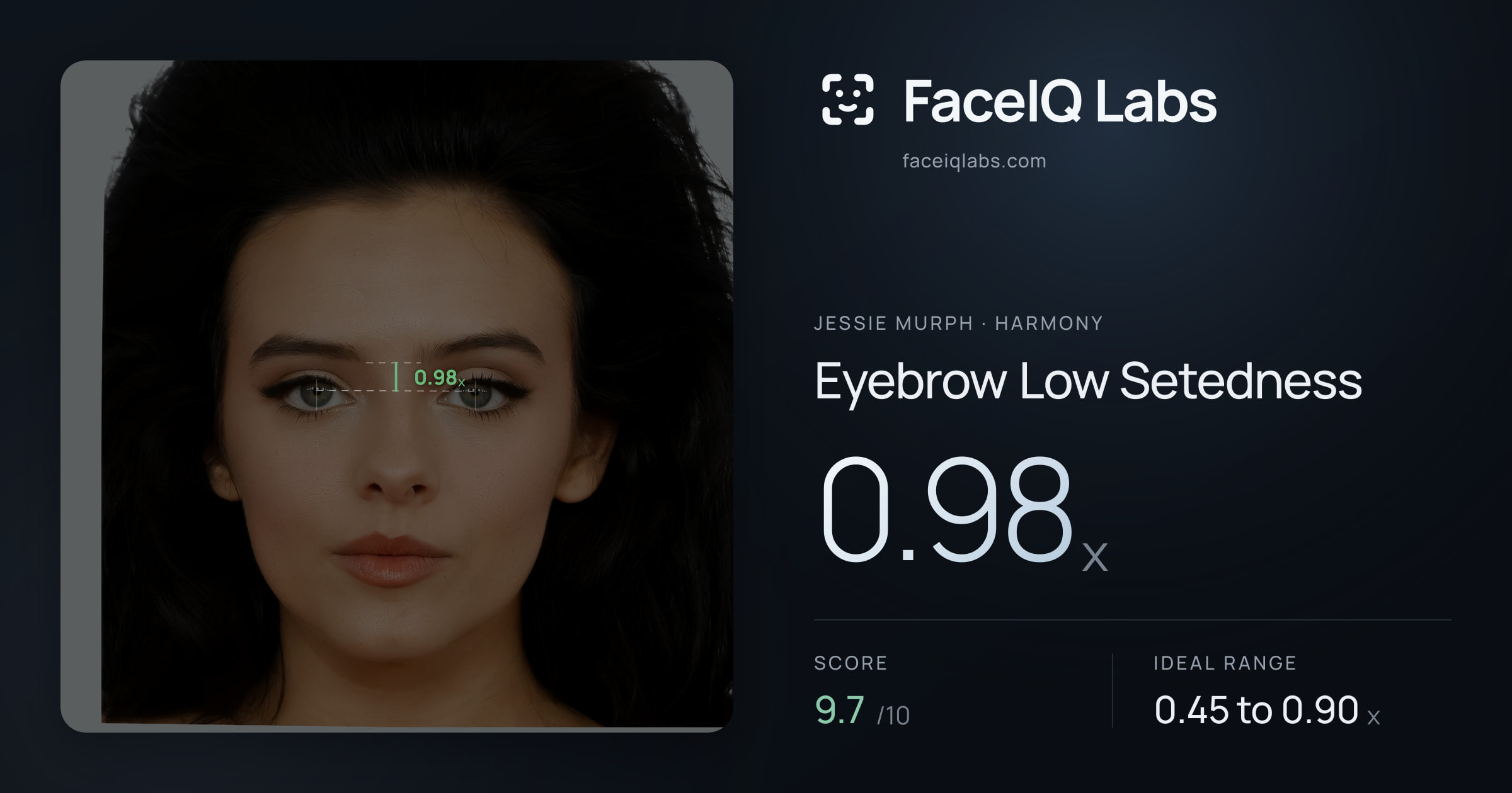 Jessie Murph Eyebrow Low Setedness: 0.98x, drawn on the photo