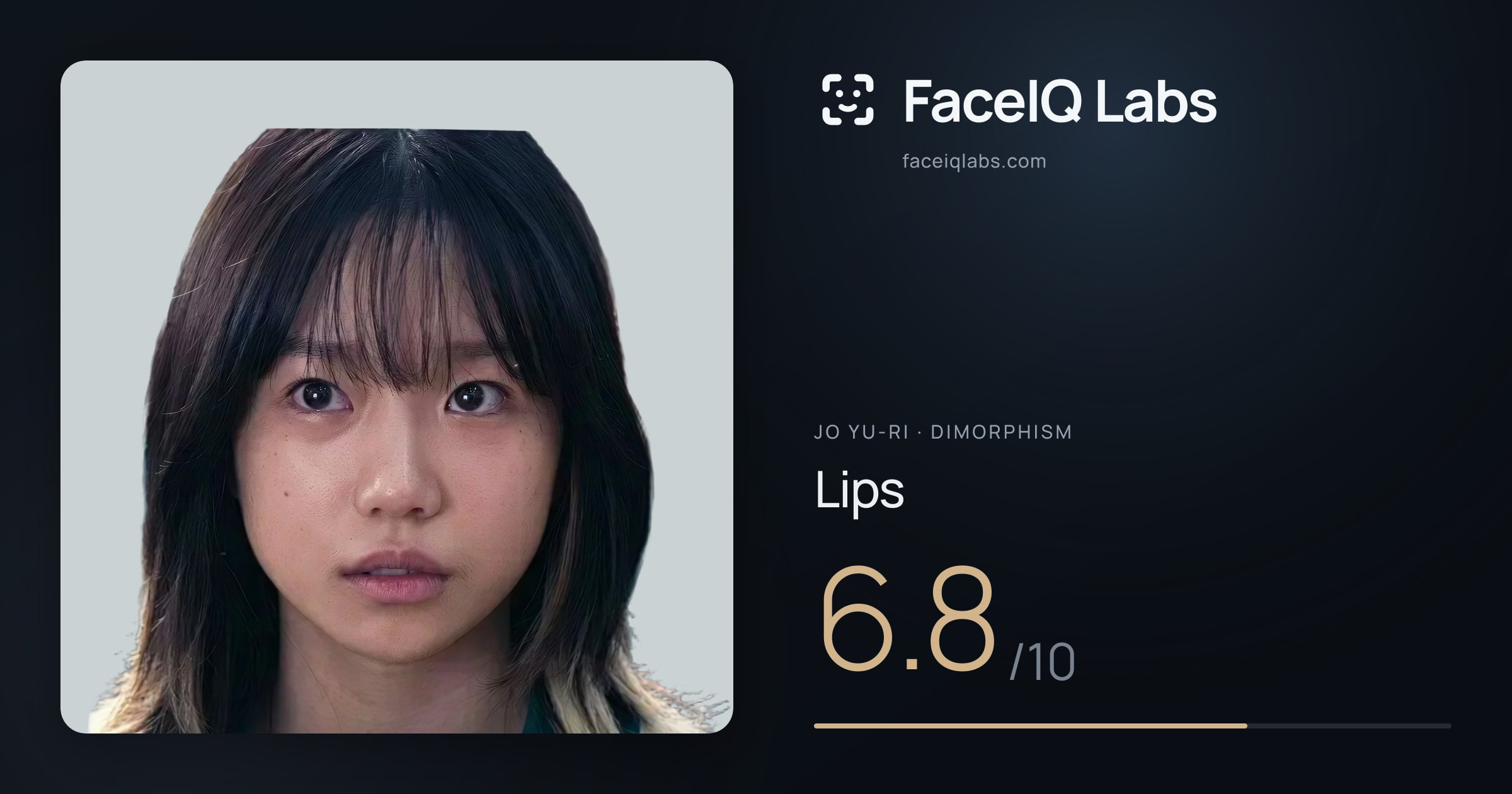 Jo Yu-ri Lips: 6.8/10, drawn on the photo