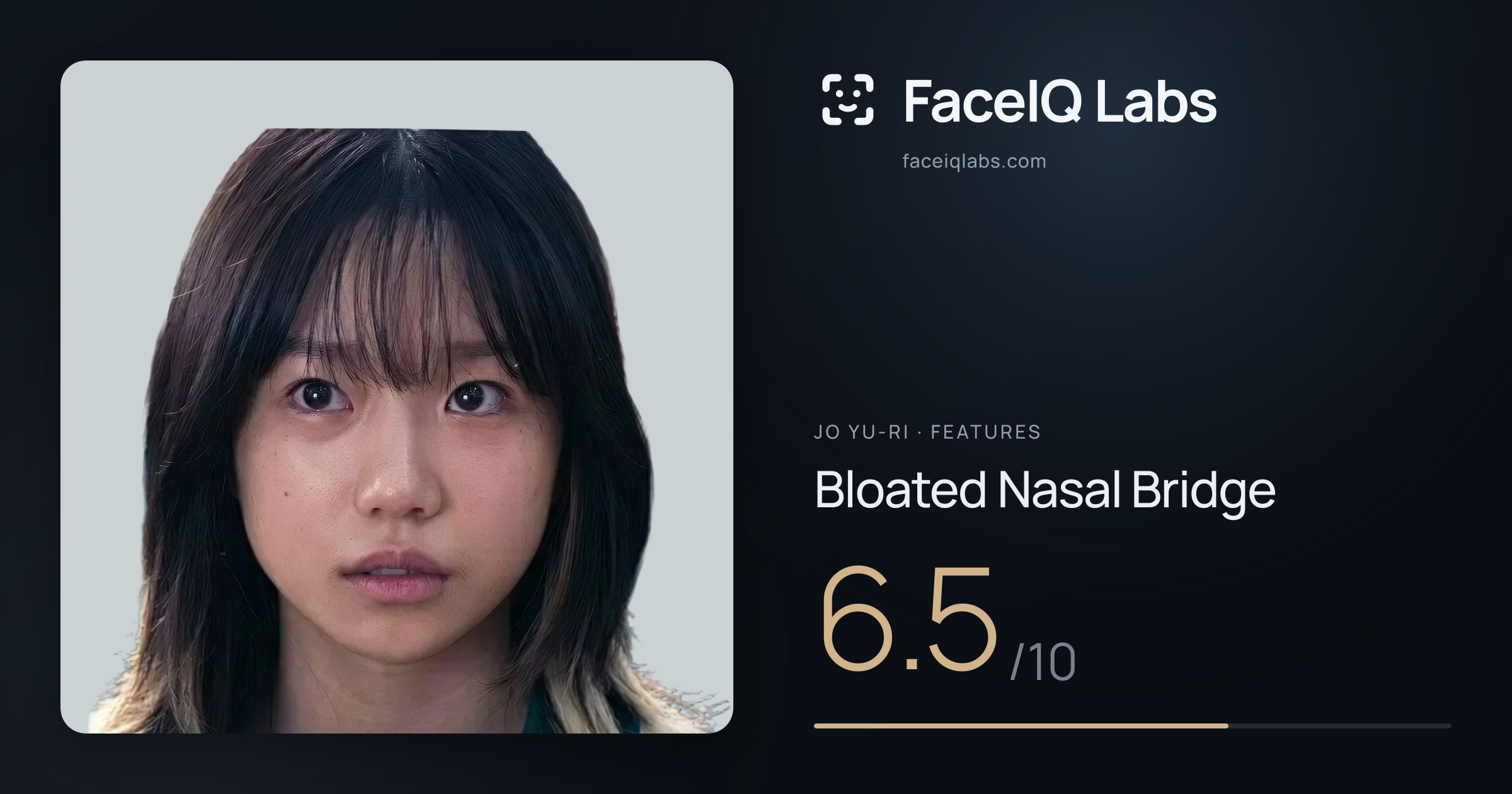 Jo Yu-ri Bloated Nasal Bridge: 6.5/10, drawn on the photo