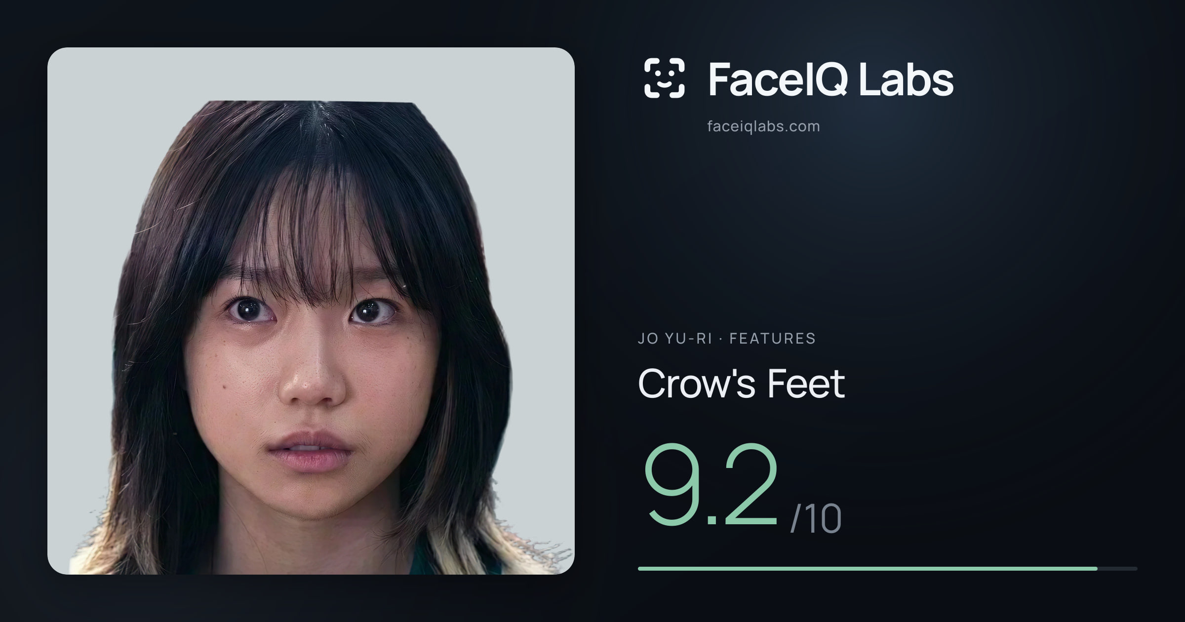 Jo Yu-ri Crow's Feet: 9.2/10, drawn on the photo