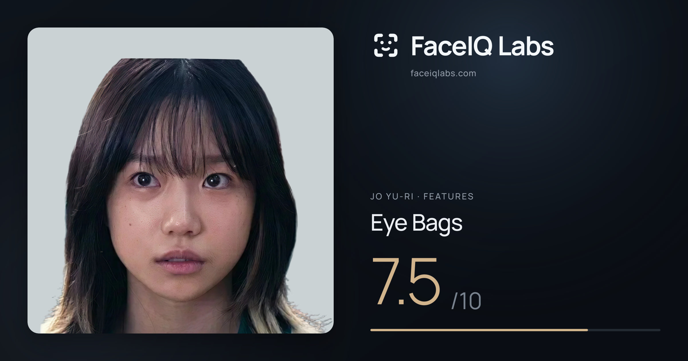 Jo Yu-ri Eye Bags: 7.5/10, drawn on the photo