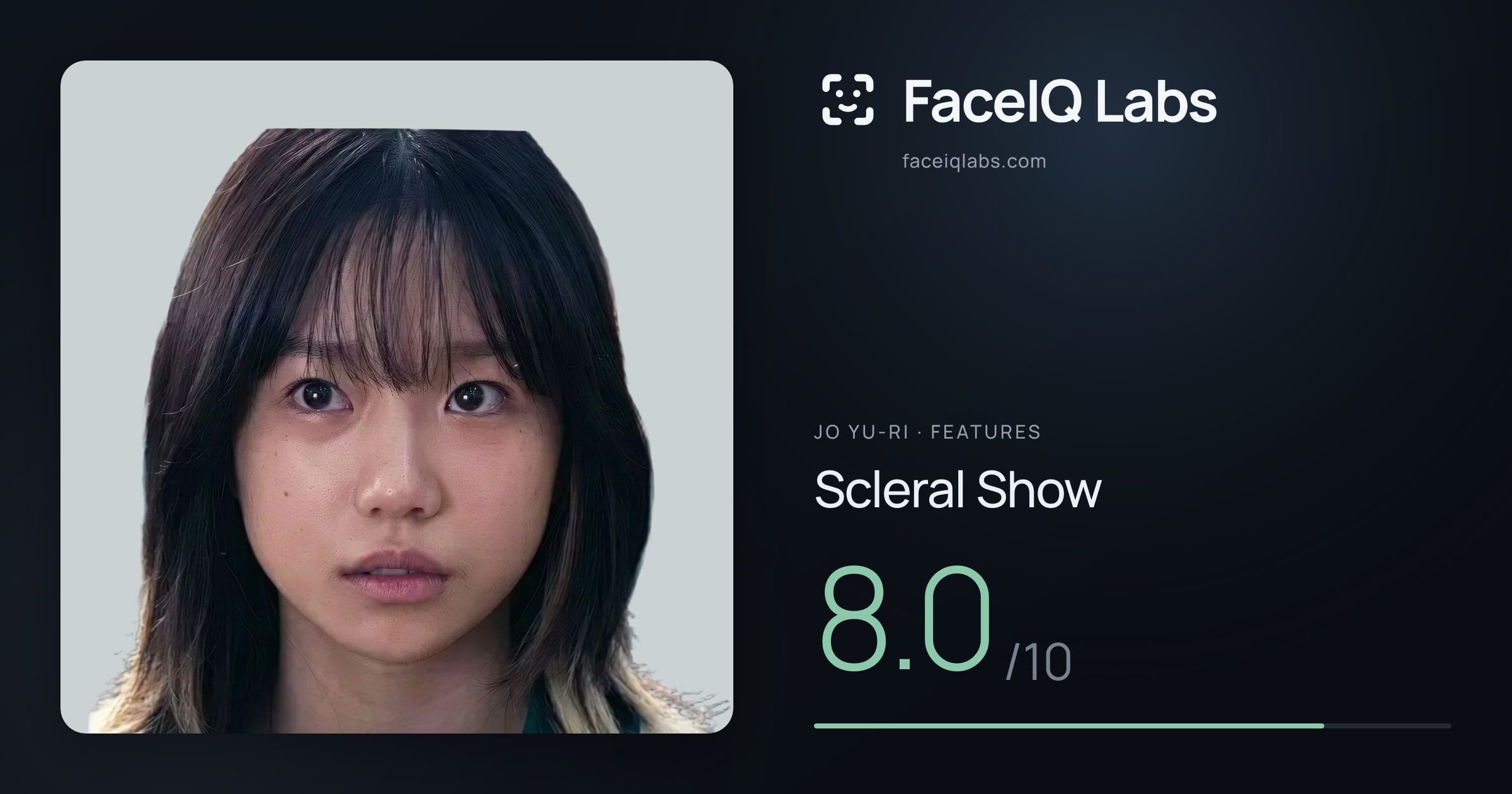 Jo Yu-ri Scleral Show: 8.0/10, drawn on the photo