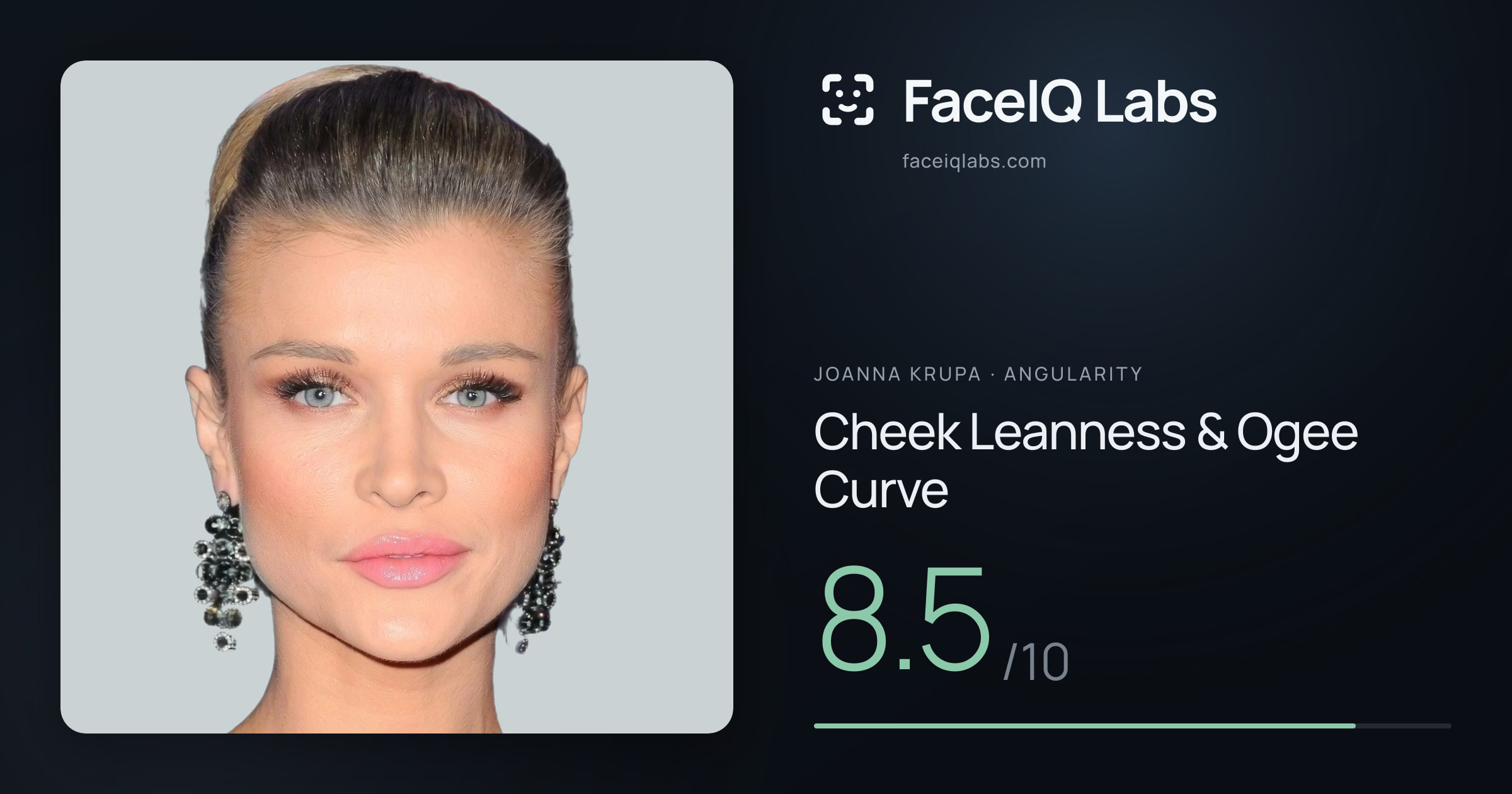 Joanna Krupa Cheek Leanness & Ogee Curve: 8.5/10, drawn on the photo