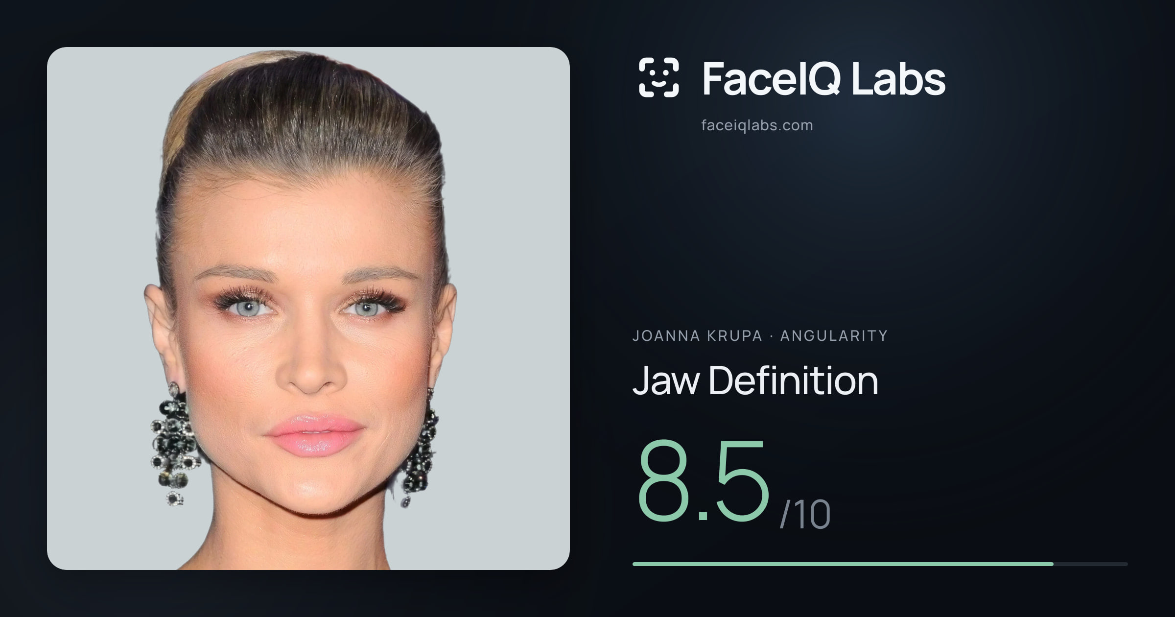 Joanna Krupa Jaw Definition: 8.5/10, drawn on the photo