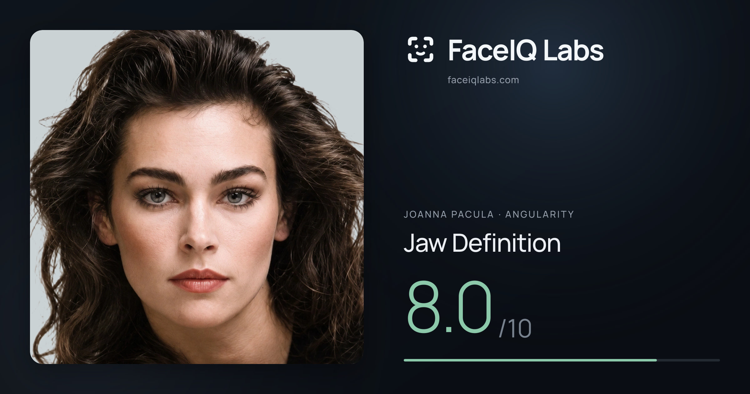 Joanna Pacula Jaw Definition: 8.0/10, drawn on the photo