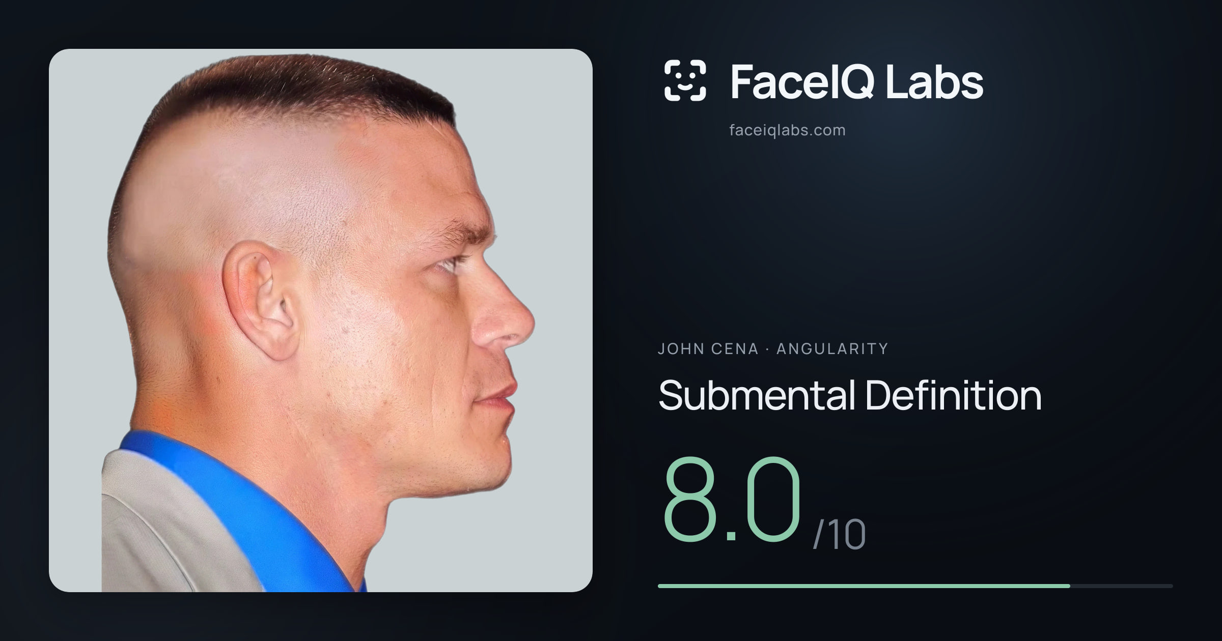 John Cena Submental Definition: 8.0/10, drawn on the photo