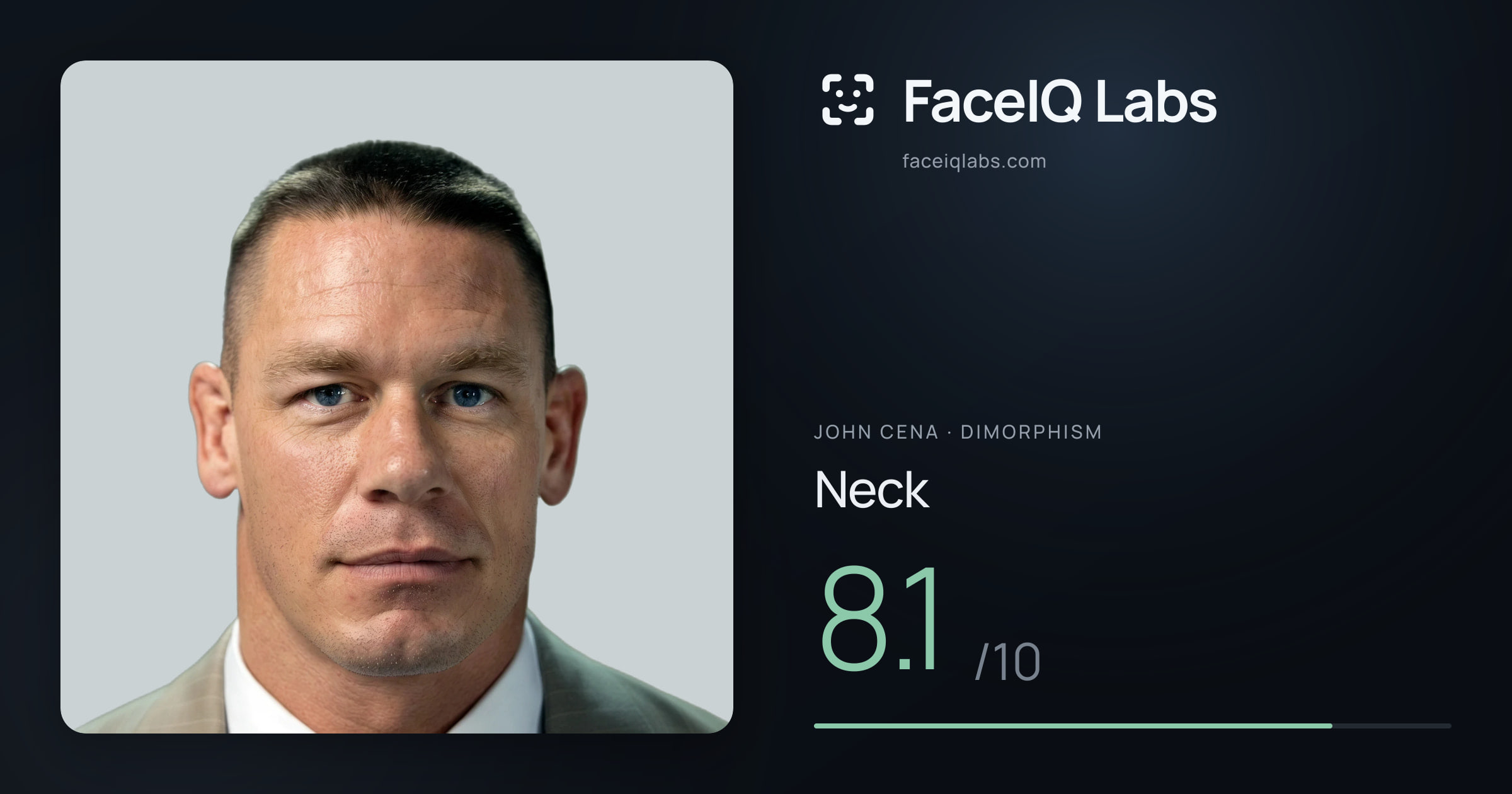 John Cena Neck: 8.1/10, drawn on the photo