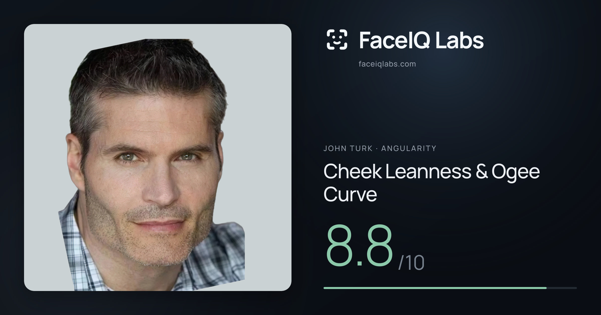 John Turk Cheek Leanness & Ogee Curve: 8.8/10, drawn on the photo