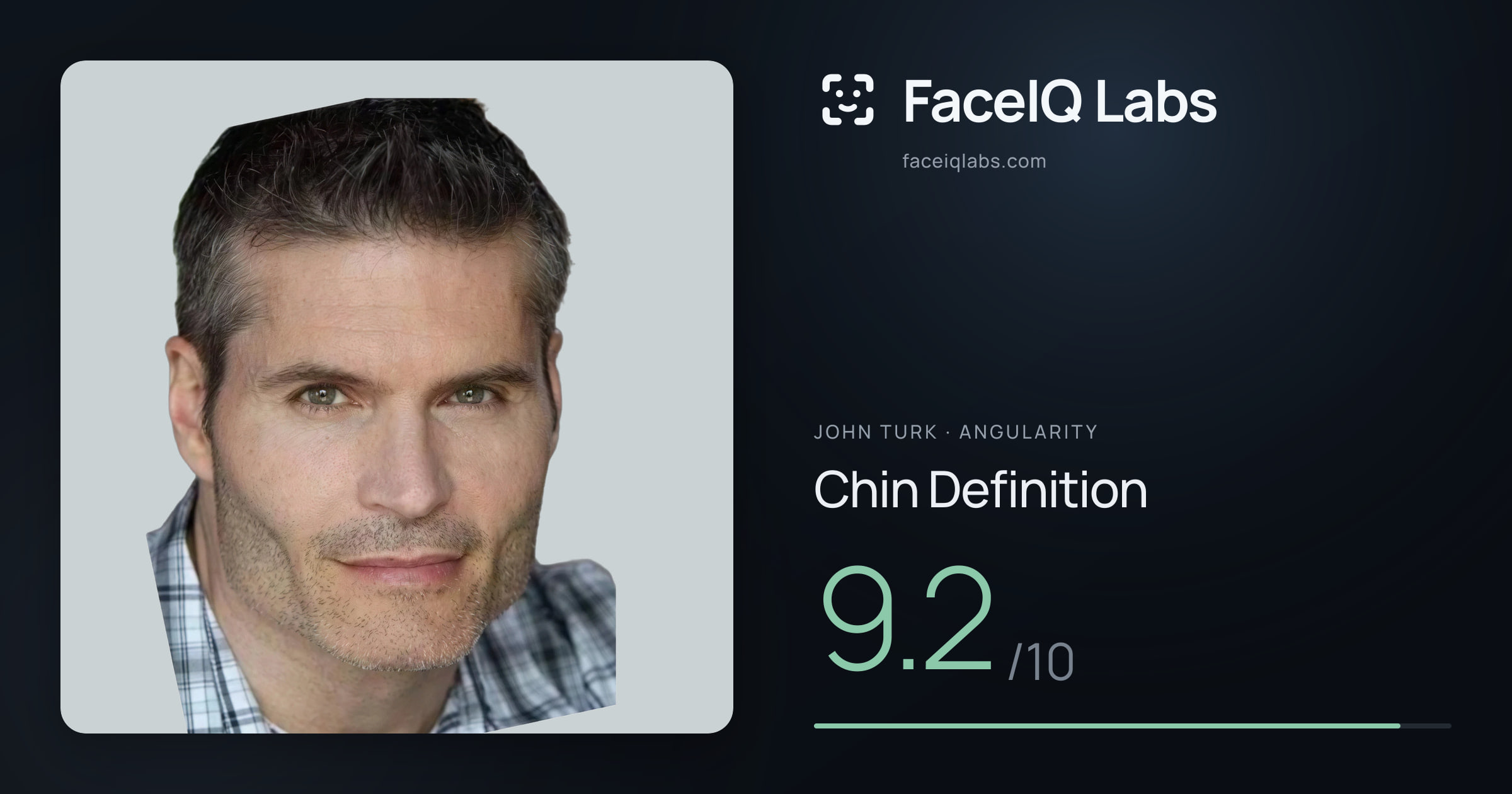 John Turk Chin Definition: 9.2/10, drawn on the photo