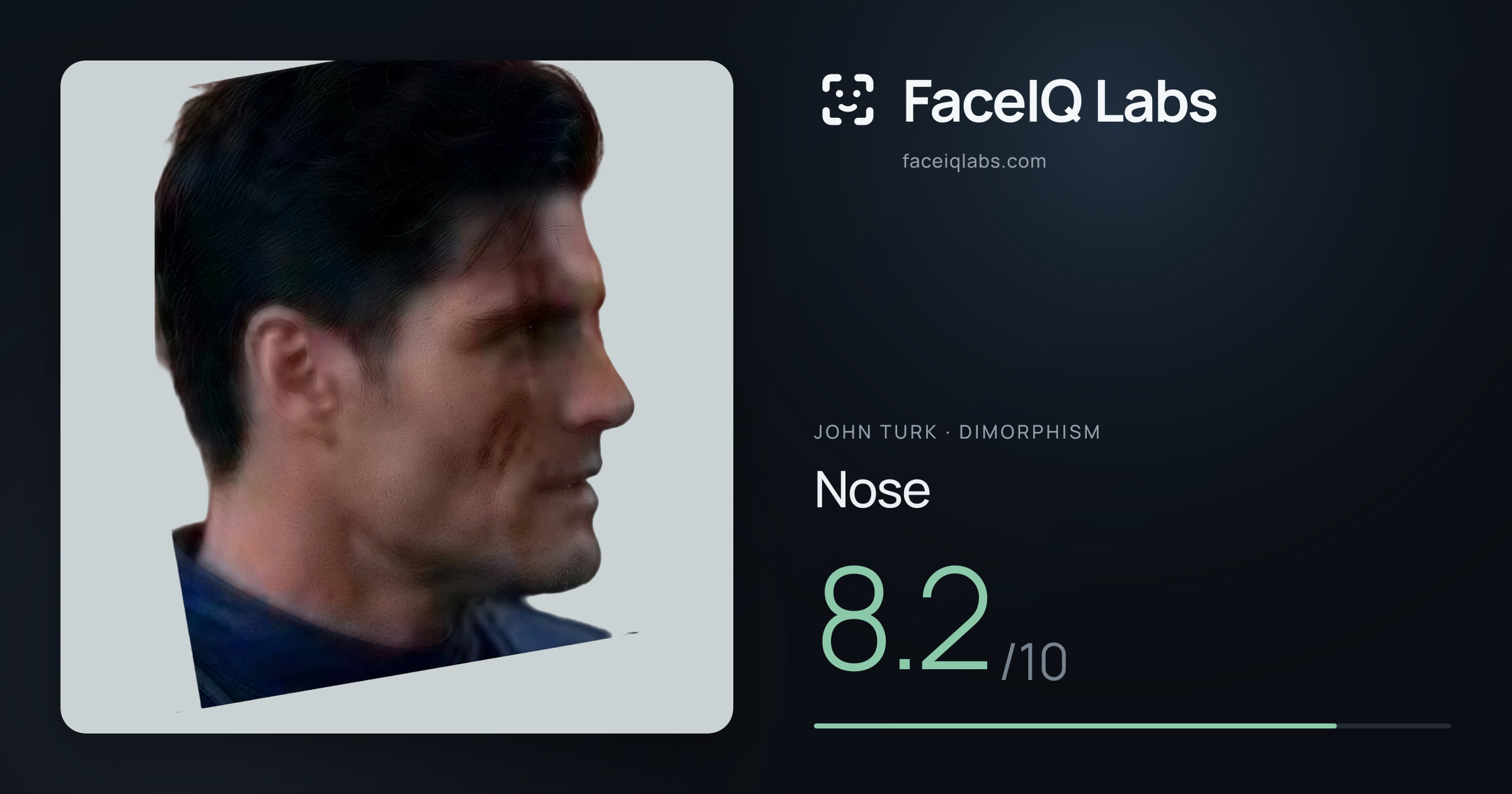 John Turk Nose: 8.2/10, drawn on the photo