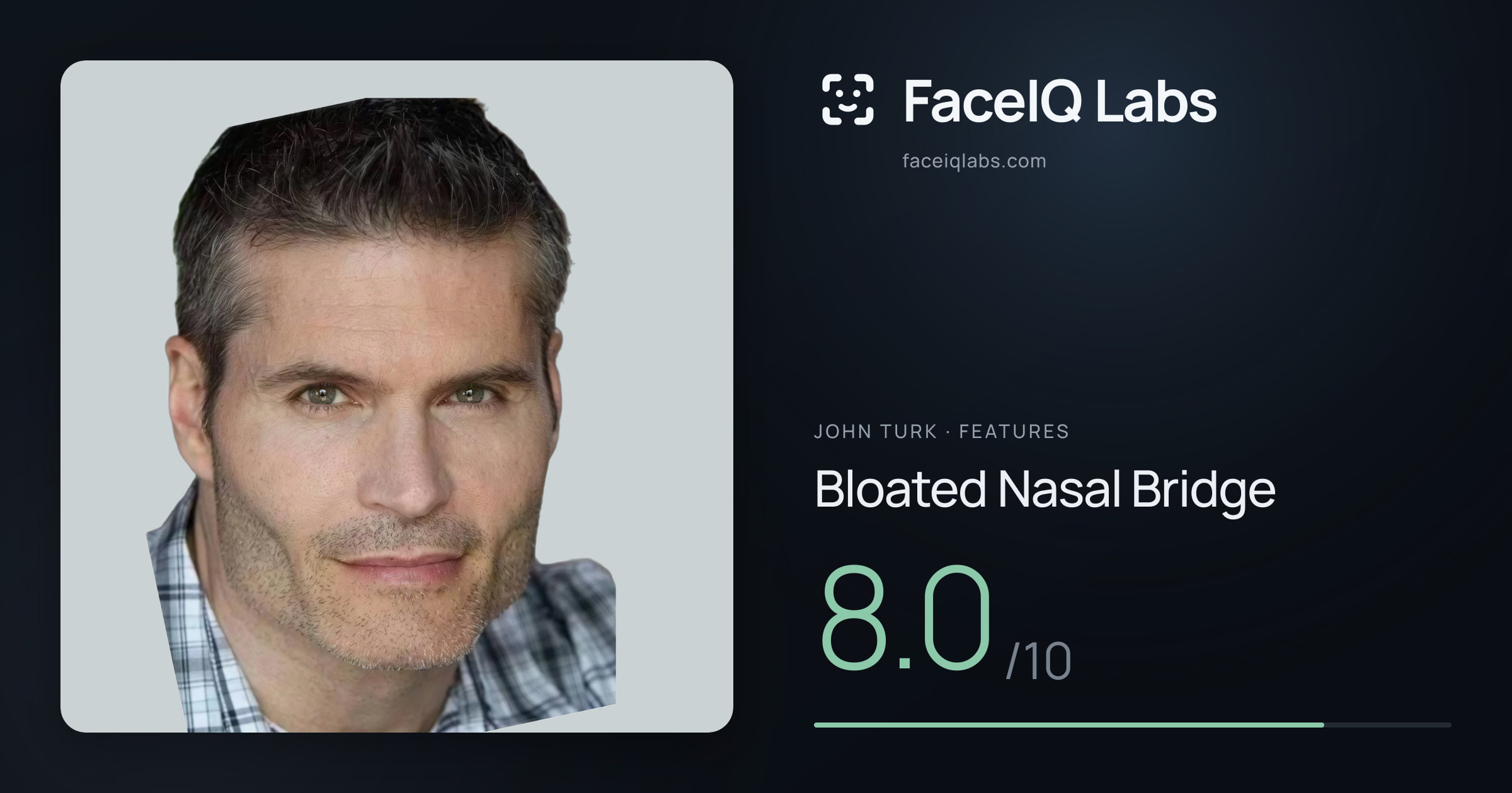 John Turk Bloated Nasal Bridge: 8.0/10, drawn on the photo