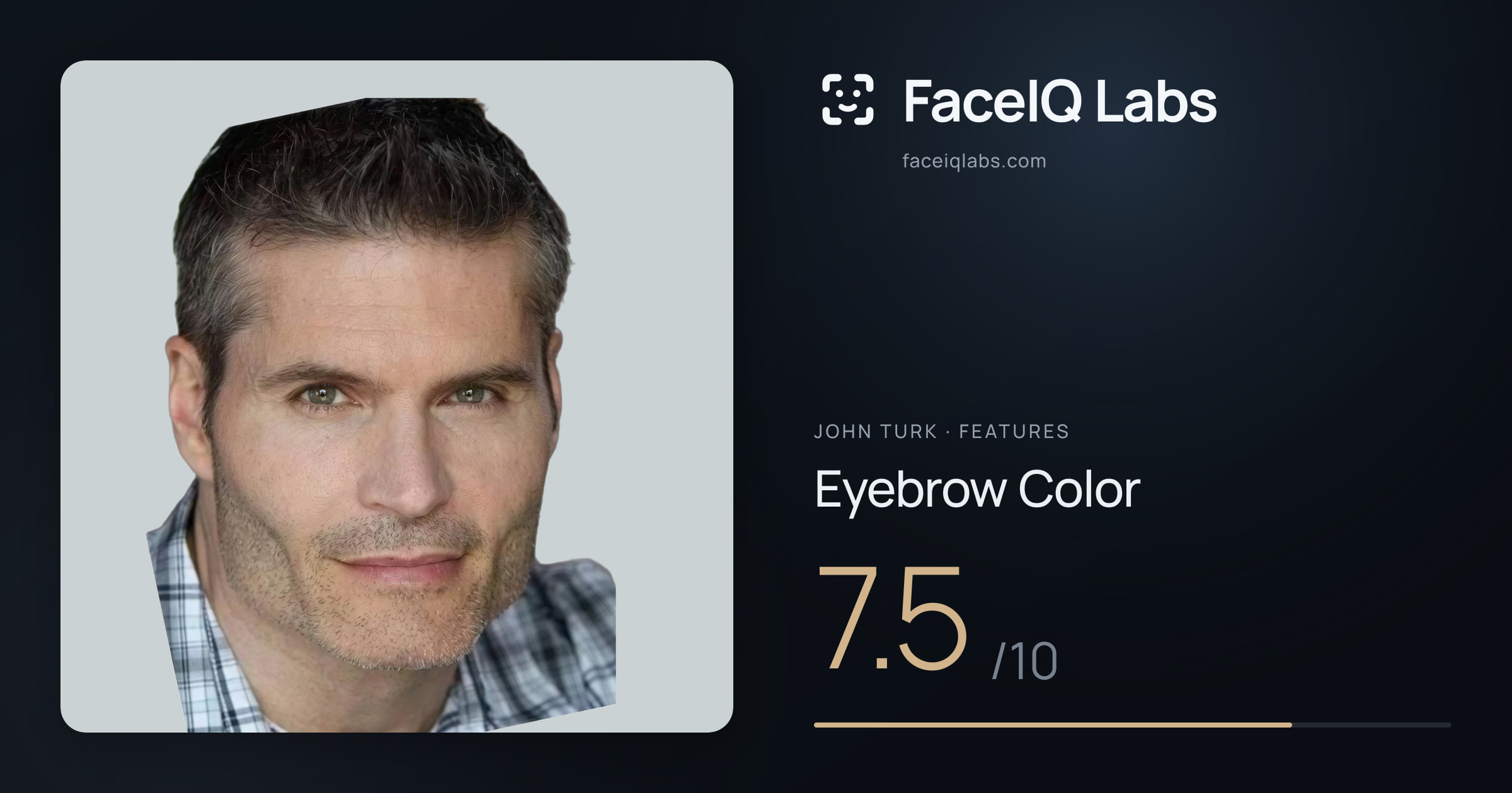 John Turk Eyebrow Color: 7.5/10, drawn on the photo