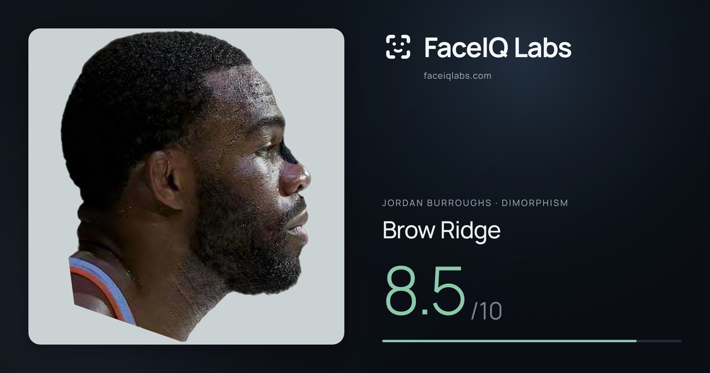 Jordan Burroughs Brow Ridge: 8.5/10, drawn on the photo