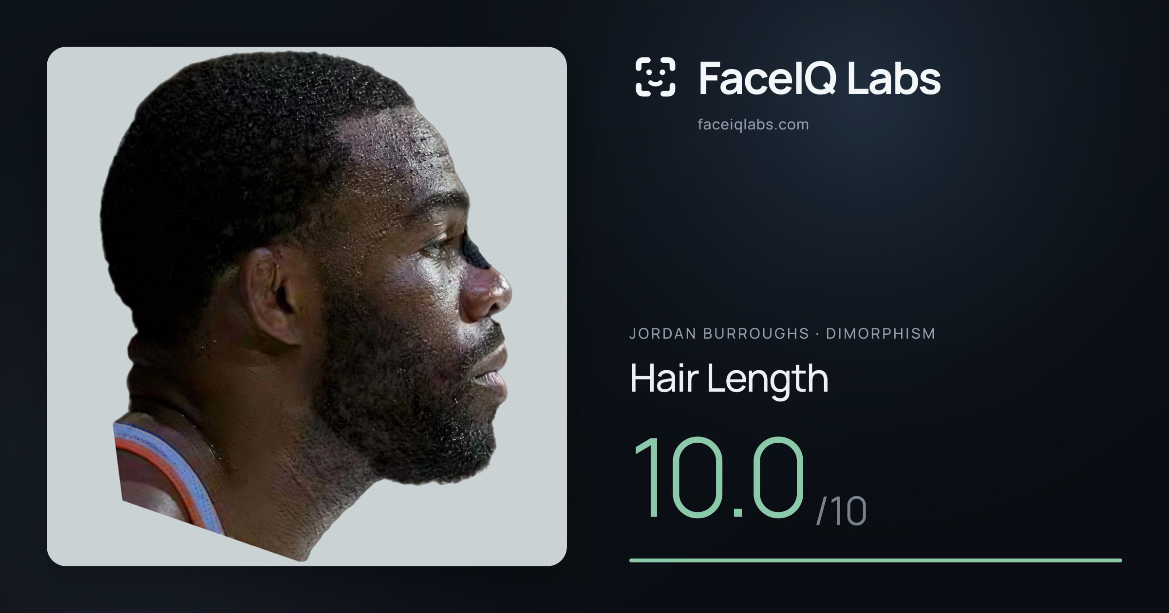 Jordan Burroughs Hair Length: 10.0/10, drawn on the photo