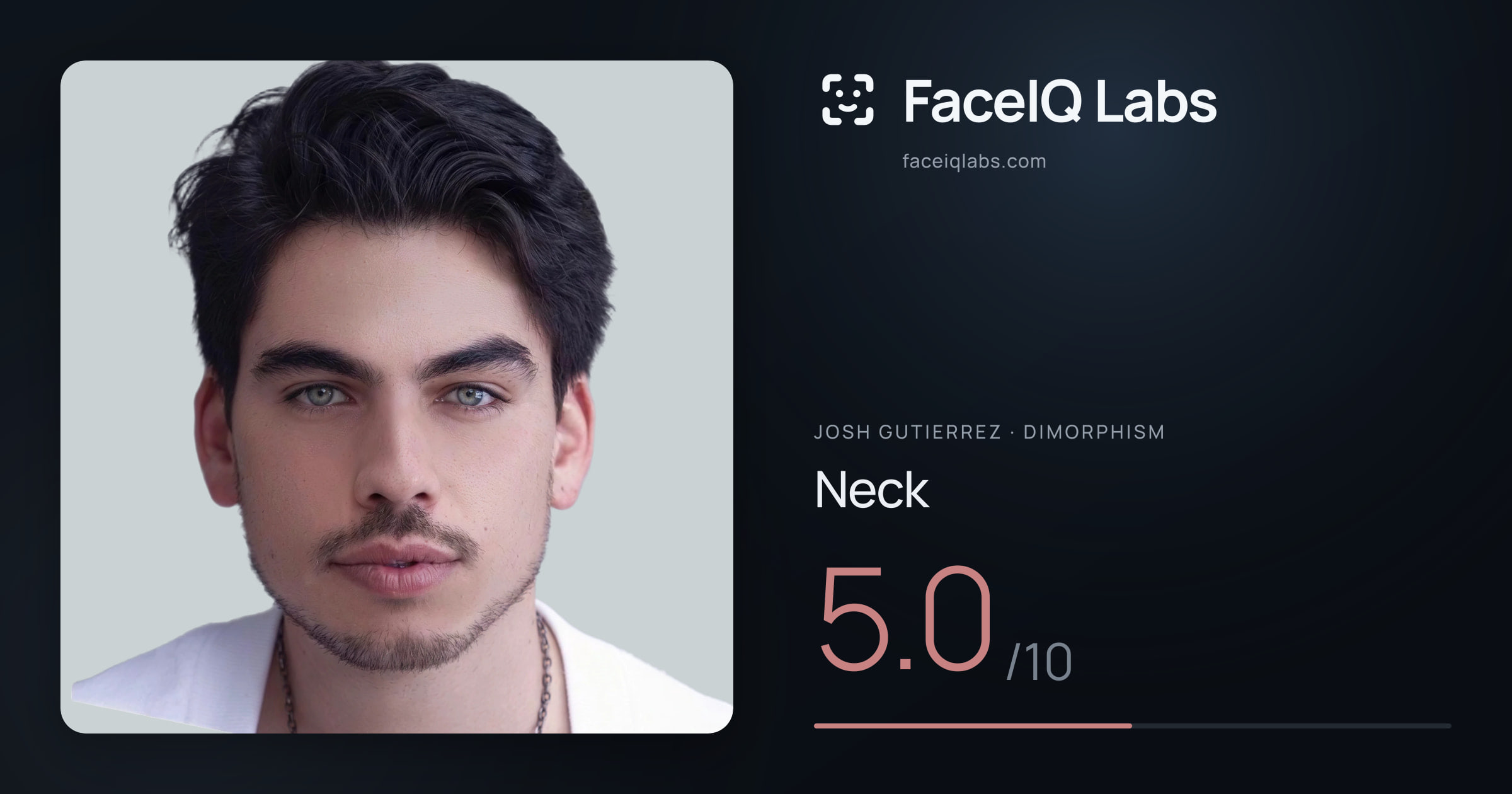 Josh Gutierrez Neck: 5.0/10, drawn on the photo