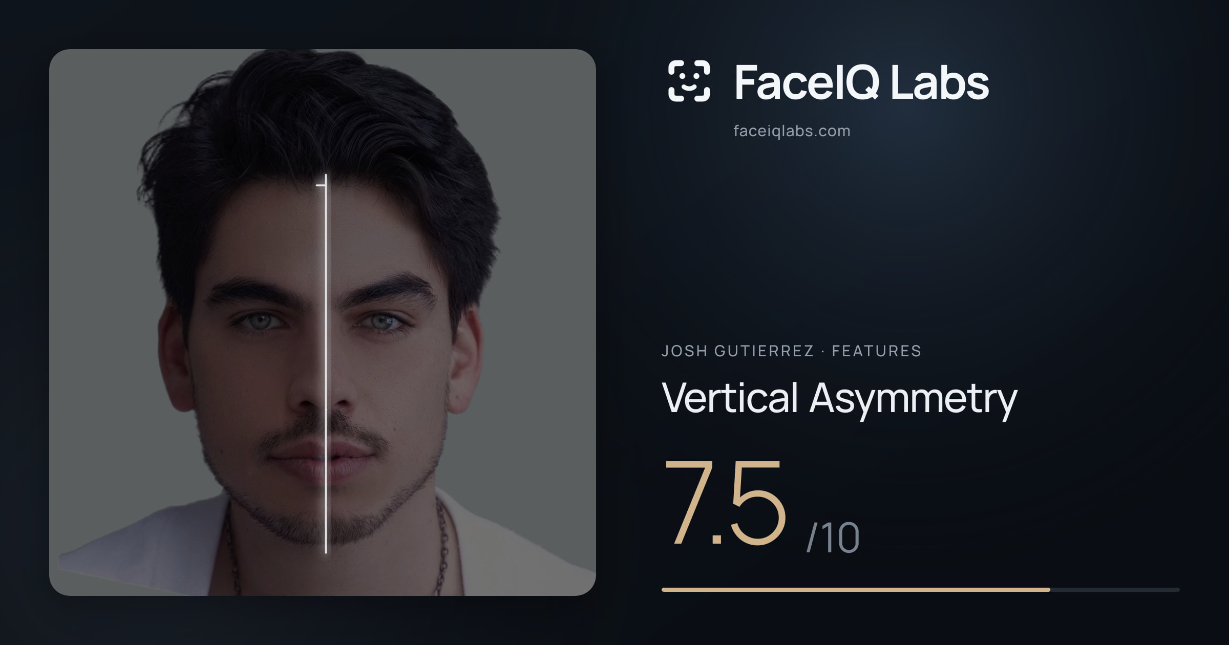 Josh Gutierrez Vertical Asymmetry: 7.5/10, drawn on the photo