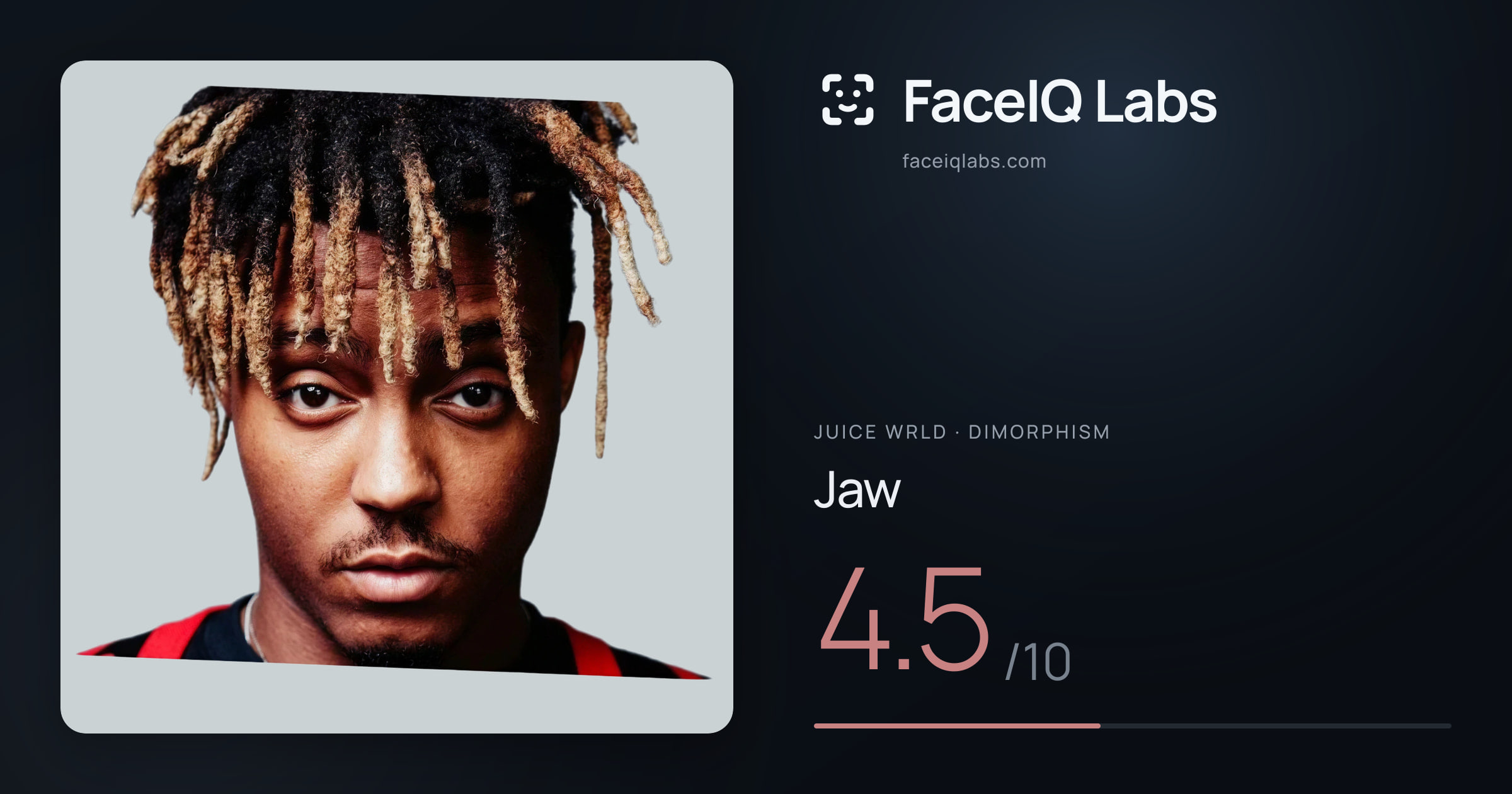 Juice WRLD Jaw: 4.5/10, drawn on the photo