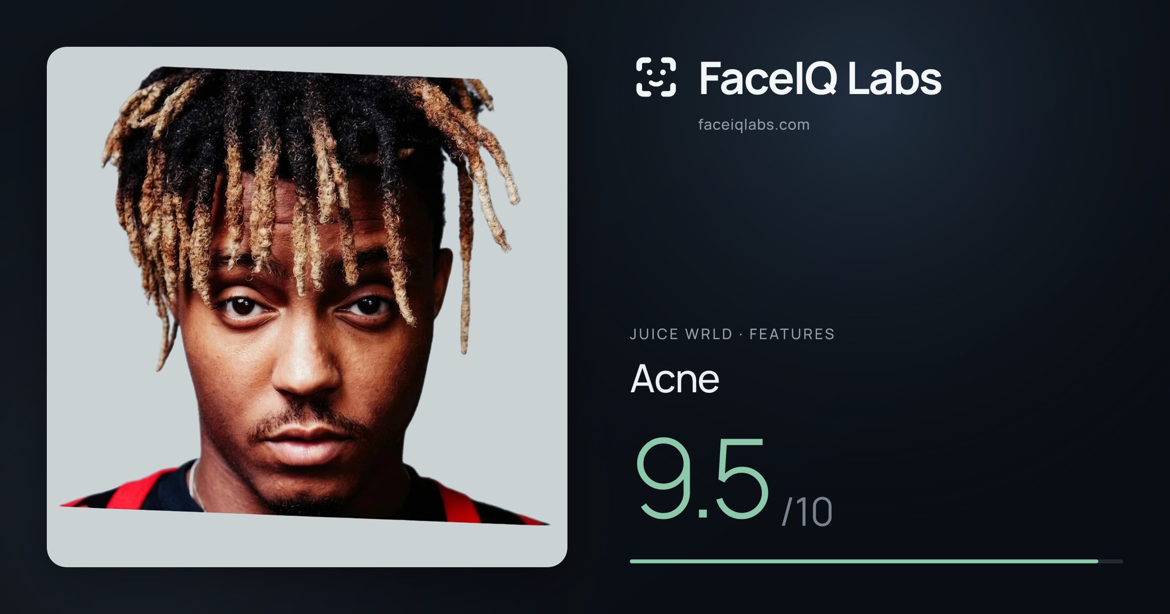 Juice WRLD Acne: 9.5/10, drawn on the photo