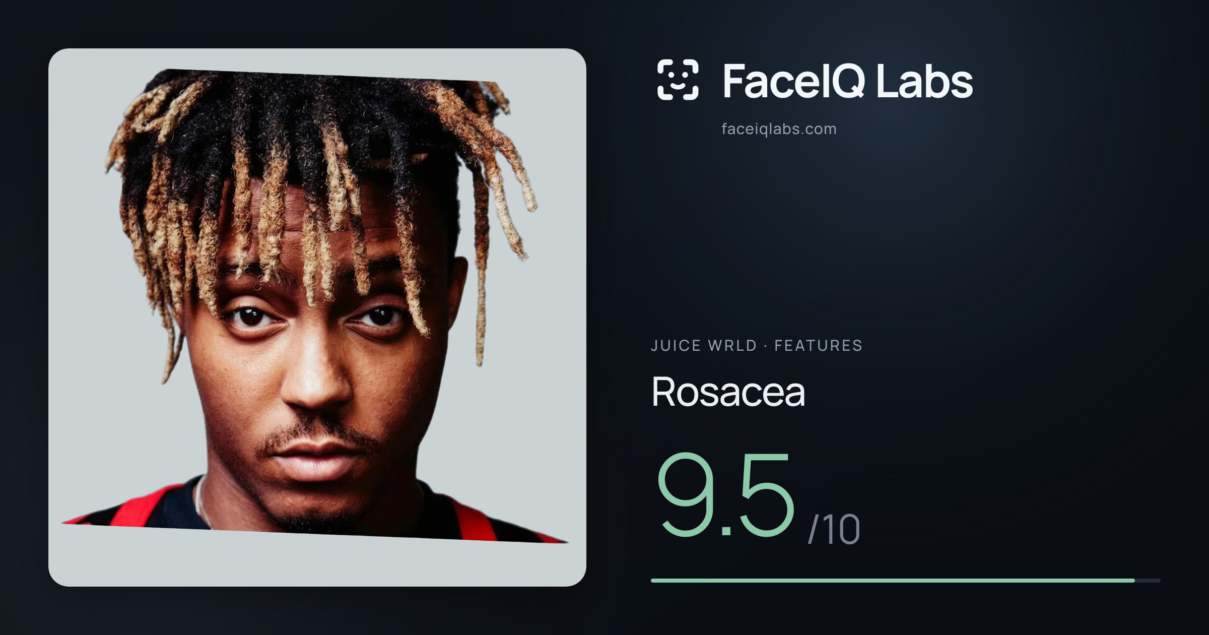 Juice WRLD Rosacea: 9.5/10, drawn on the photo