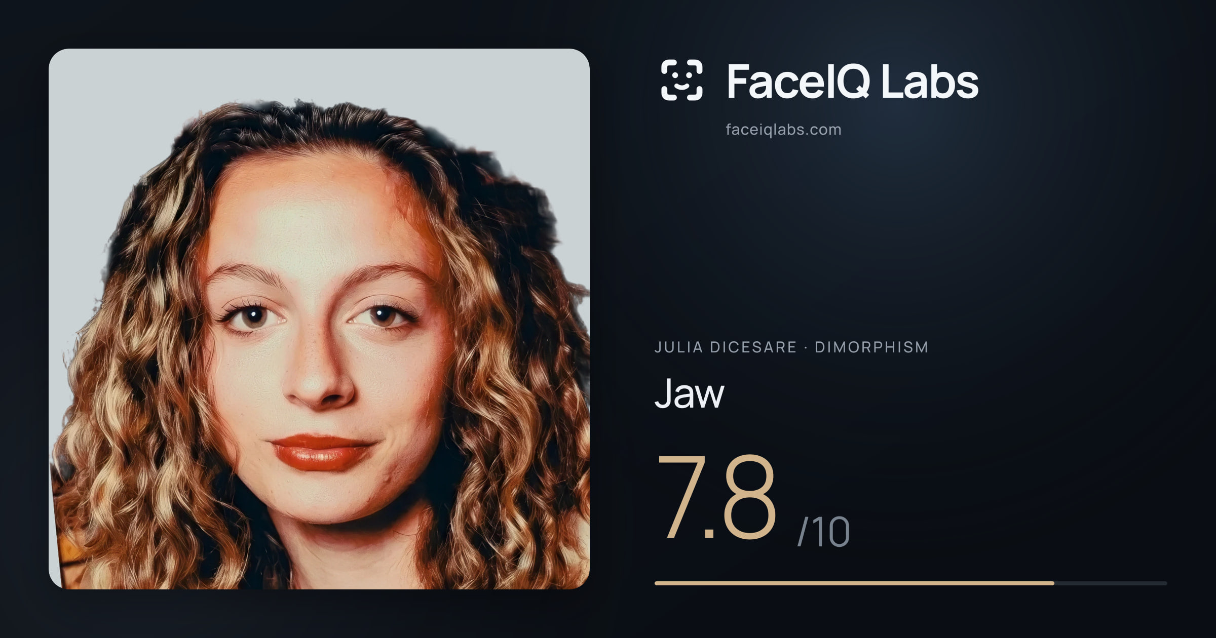 Julia DiCesare Jaw: 7.8/10, drawn on the photo