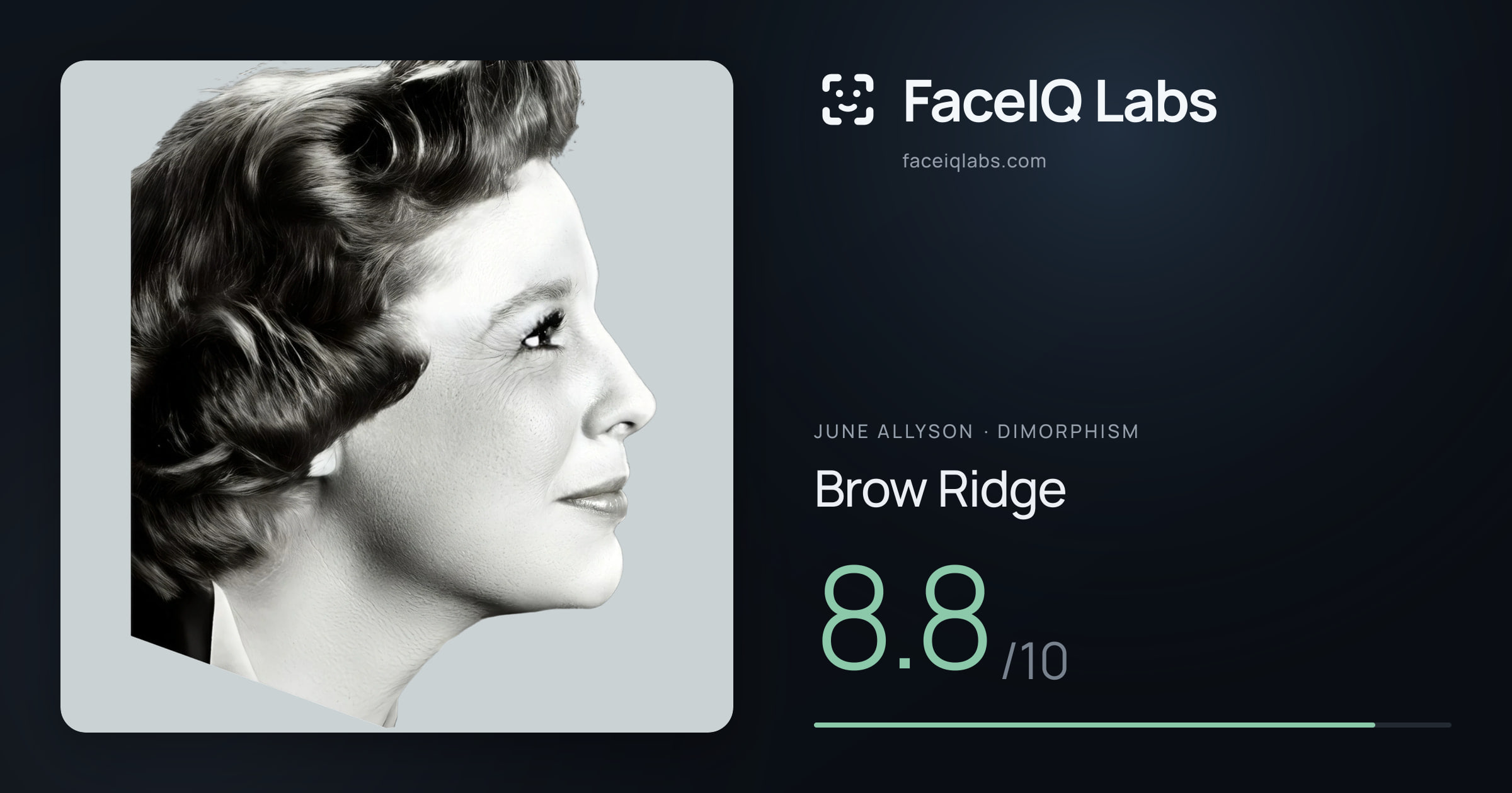 June Allyson Brow Ridge: 8.8/10, drawn on the photo