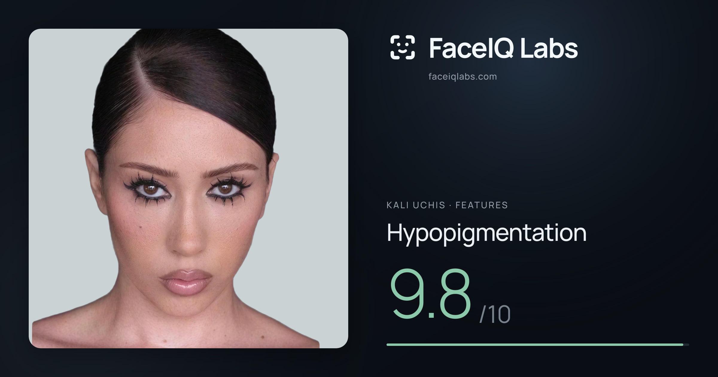 Kali Uchis Hypopigmentation: 9.8/10, drawn on the photo