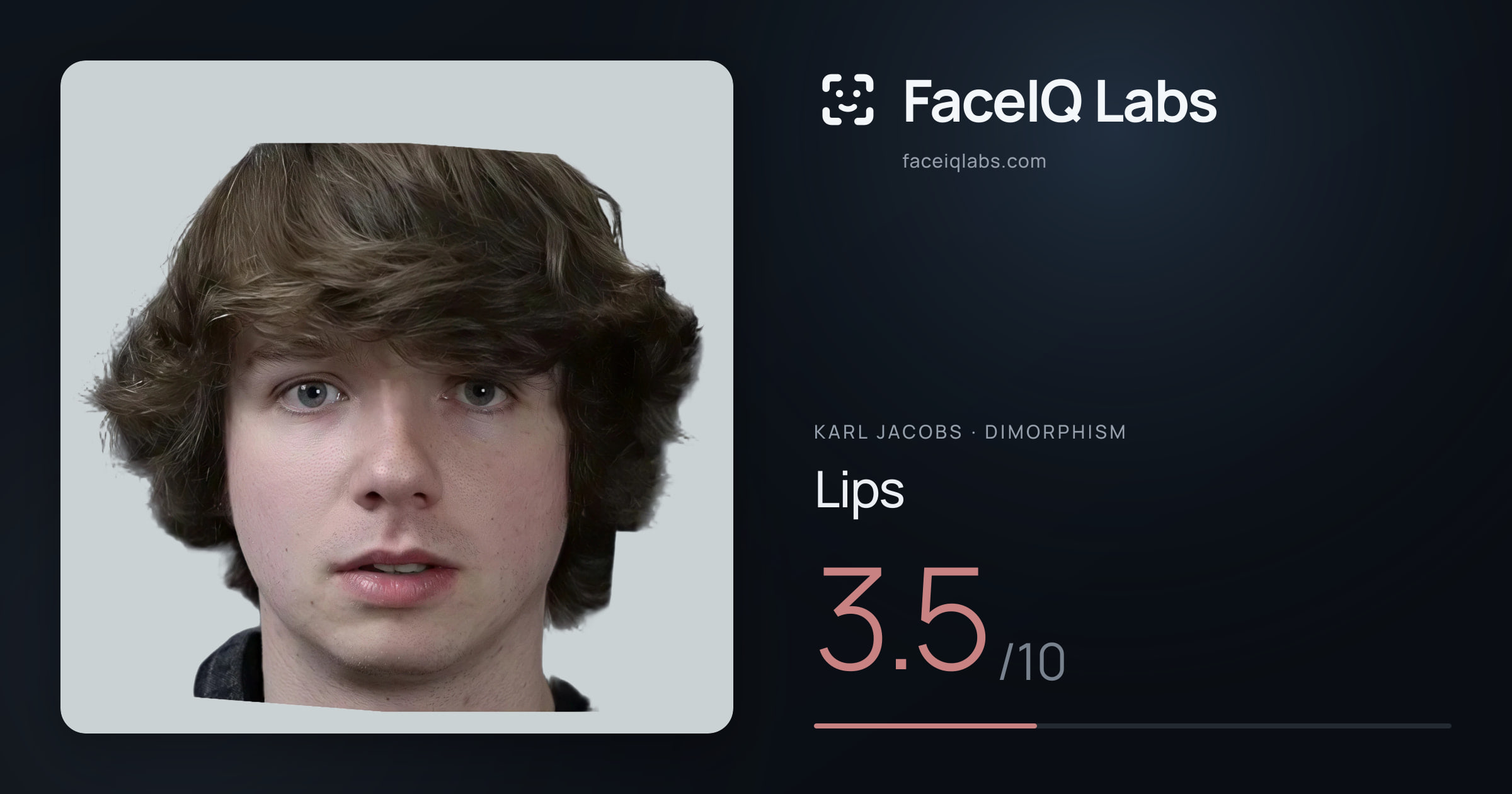 Karl Jacobs Lips: 3.5/10, drawn on the photo