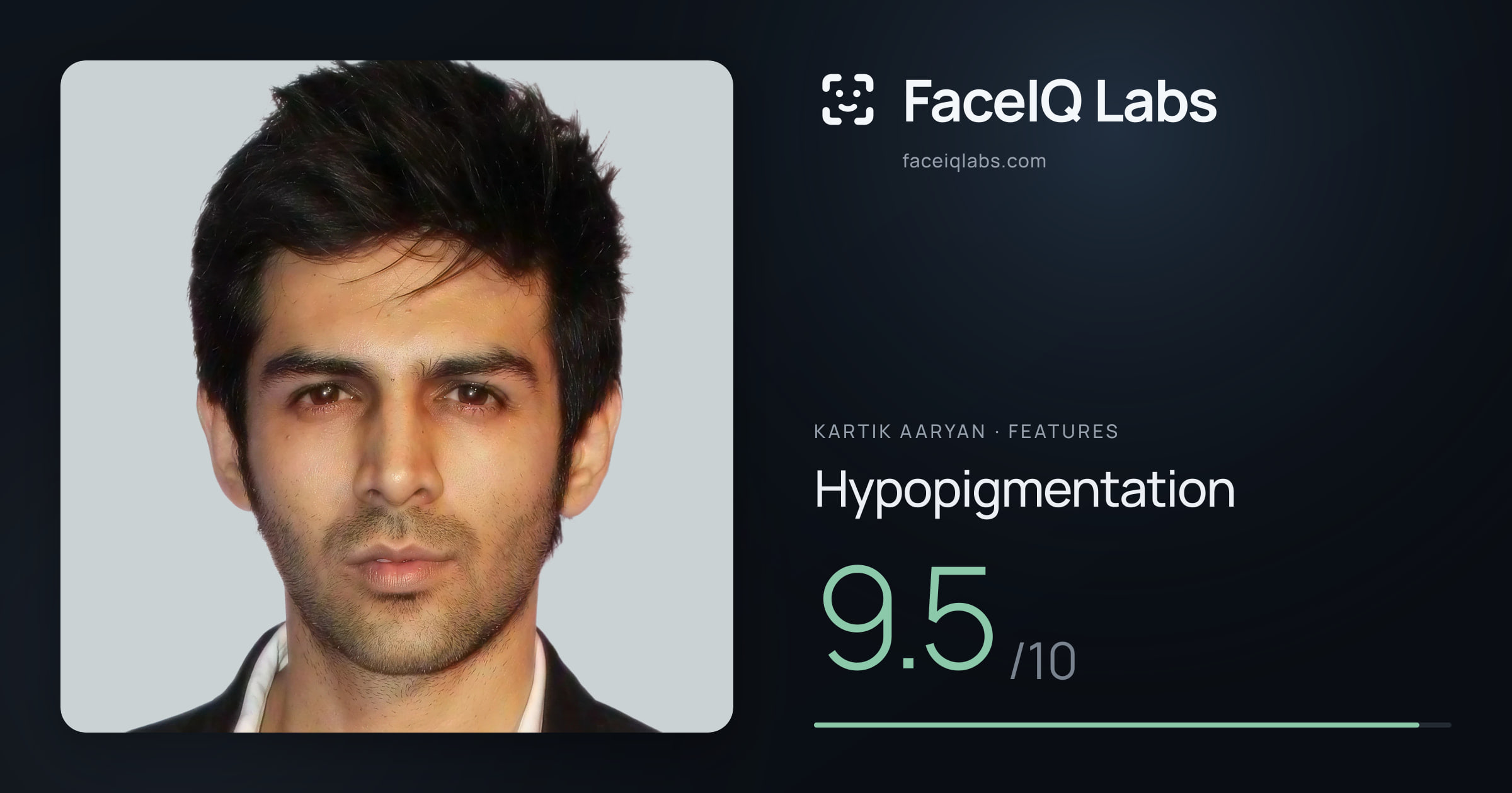 Kartik aaryan Hypopigmentation: 9.5/10, drawn on the photo