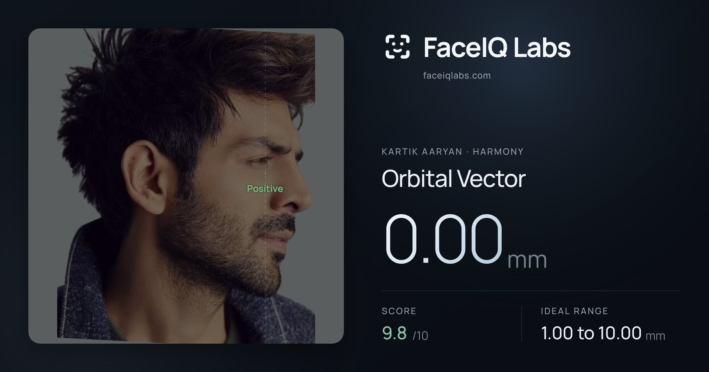Kartik aaryan Orbital Vector: 0.00mm, drawn on the photo