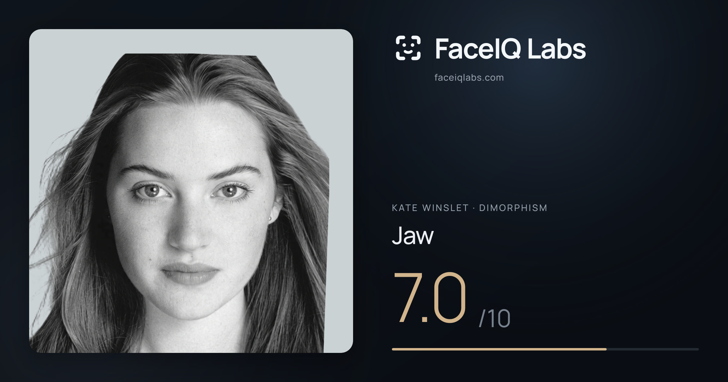 Kate Winslet Jaw: 7.0/10, drawn on the photo