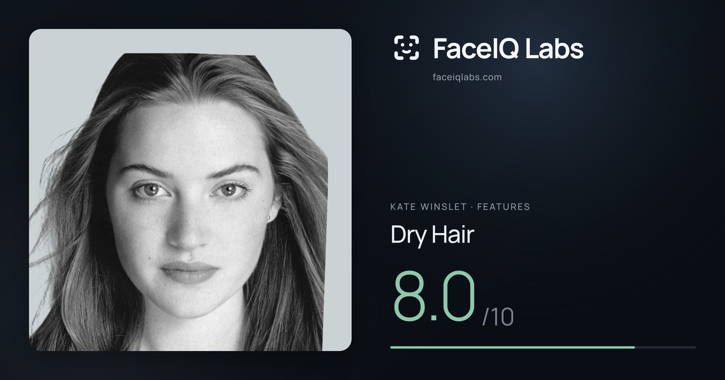 Kate Winslet Dry Hair: 8.0/10, drawn on the photo