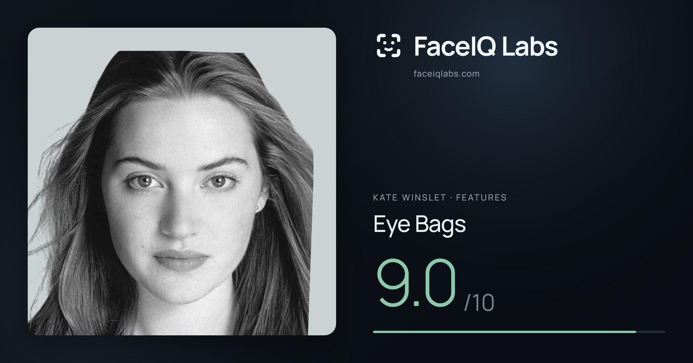 Kate Winslet Eye Bags: 9.0/10, drawn on the photo