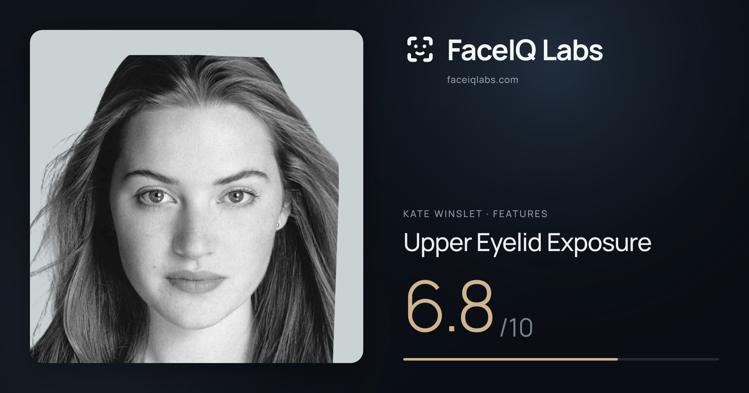 Kate Winslet Upper Eyelid Exposure: 6.8/10, drawn on the photo