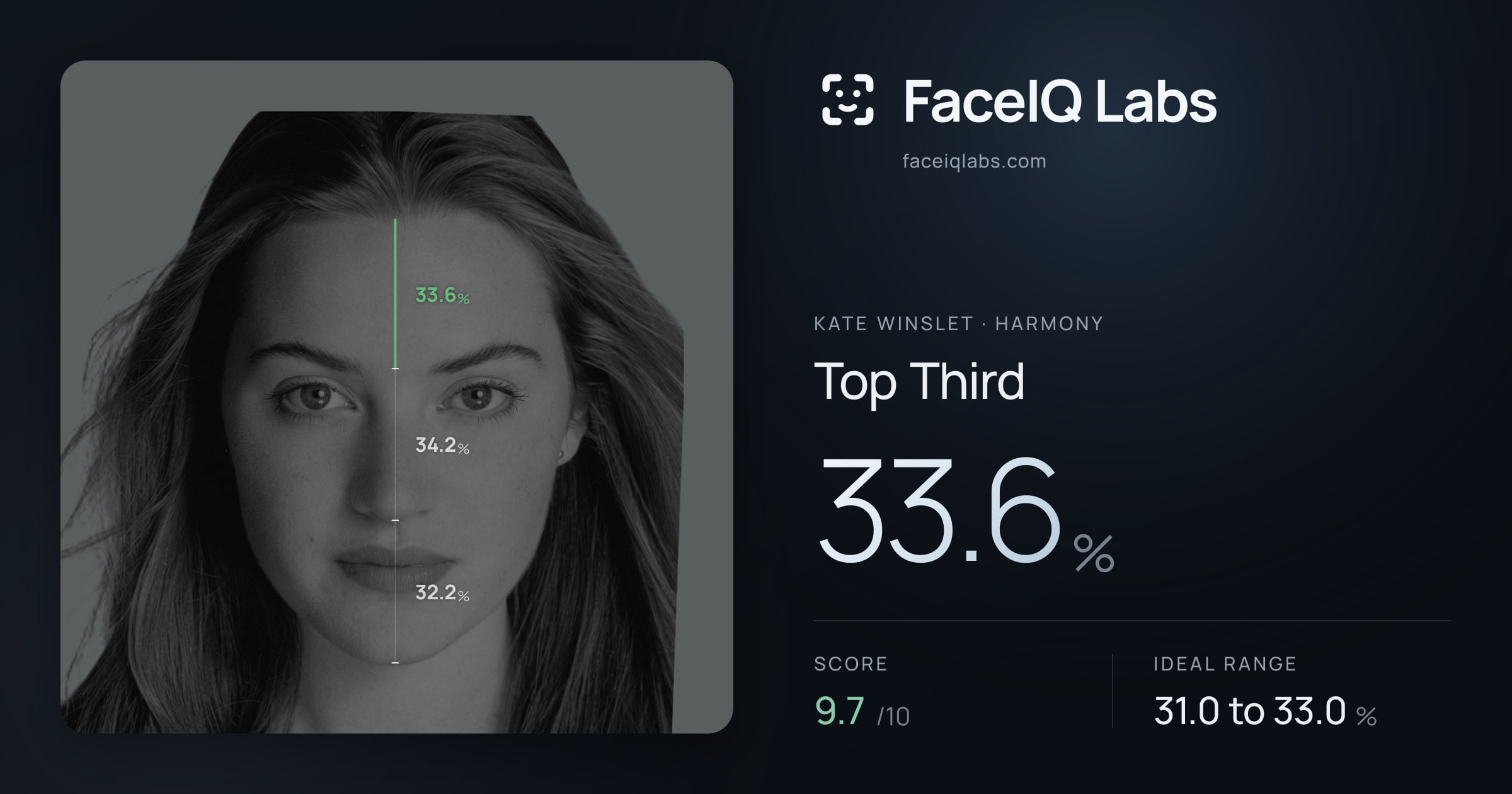 Kate Winslet Top Third: 33.6%, drawn on the photo