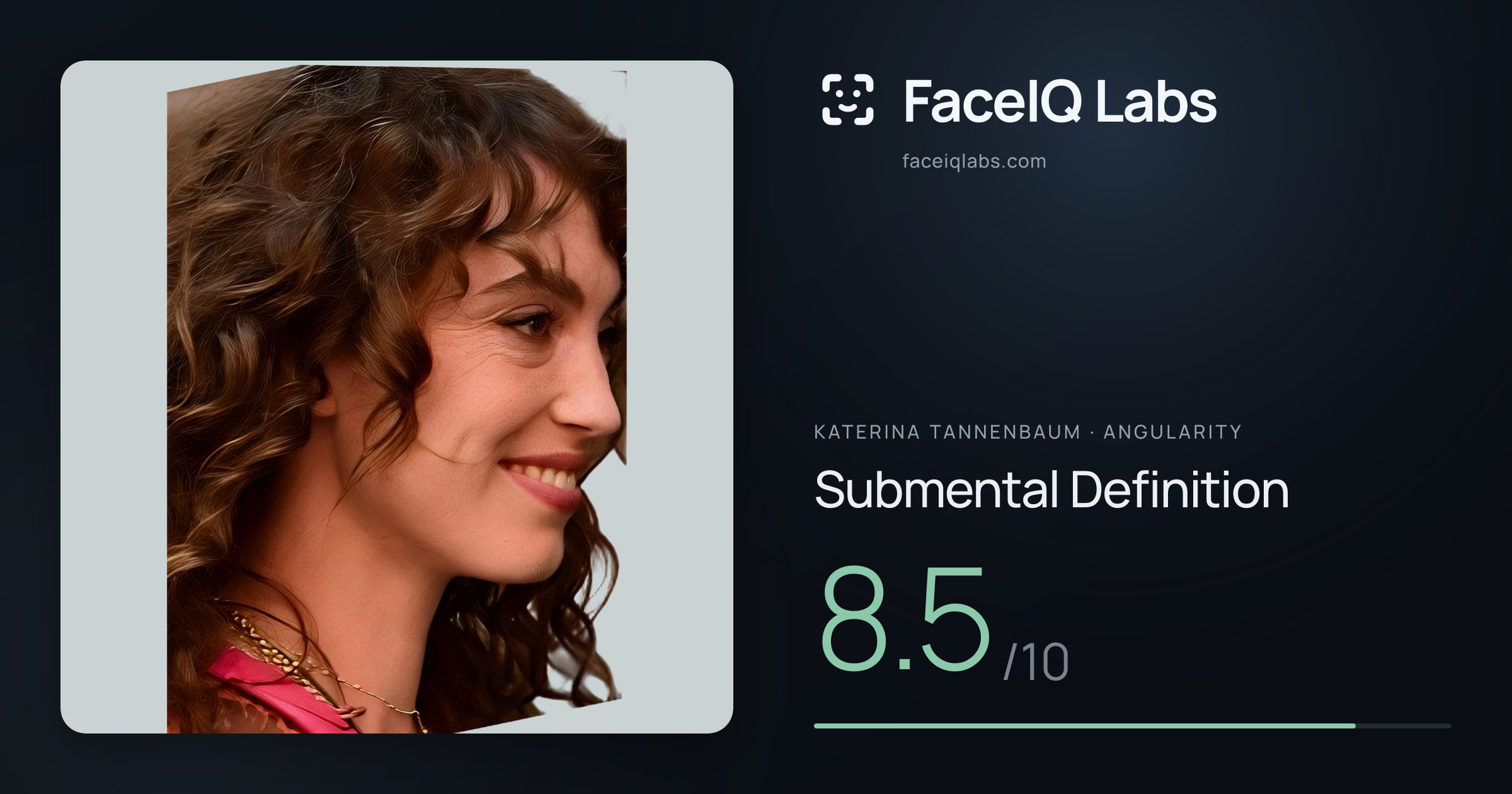 Katerina Tannenbaum Submental Definition: 8.5/10, drawn on the photo