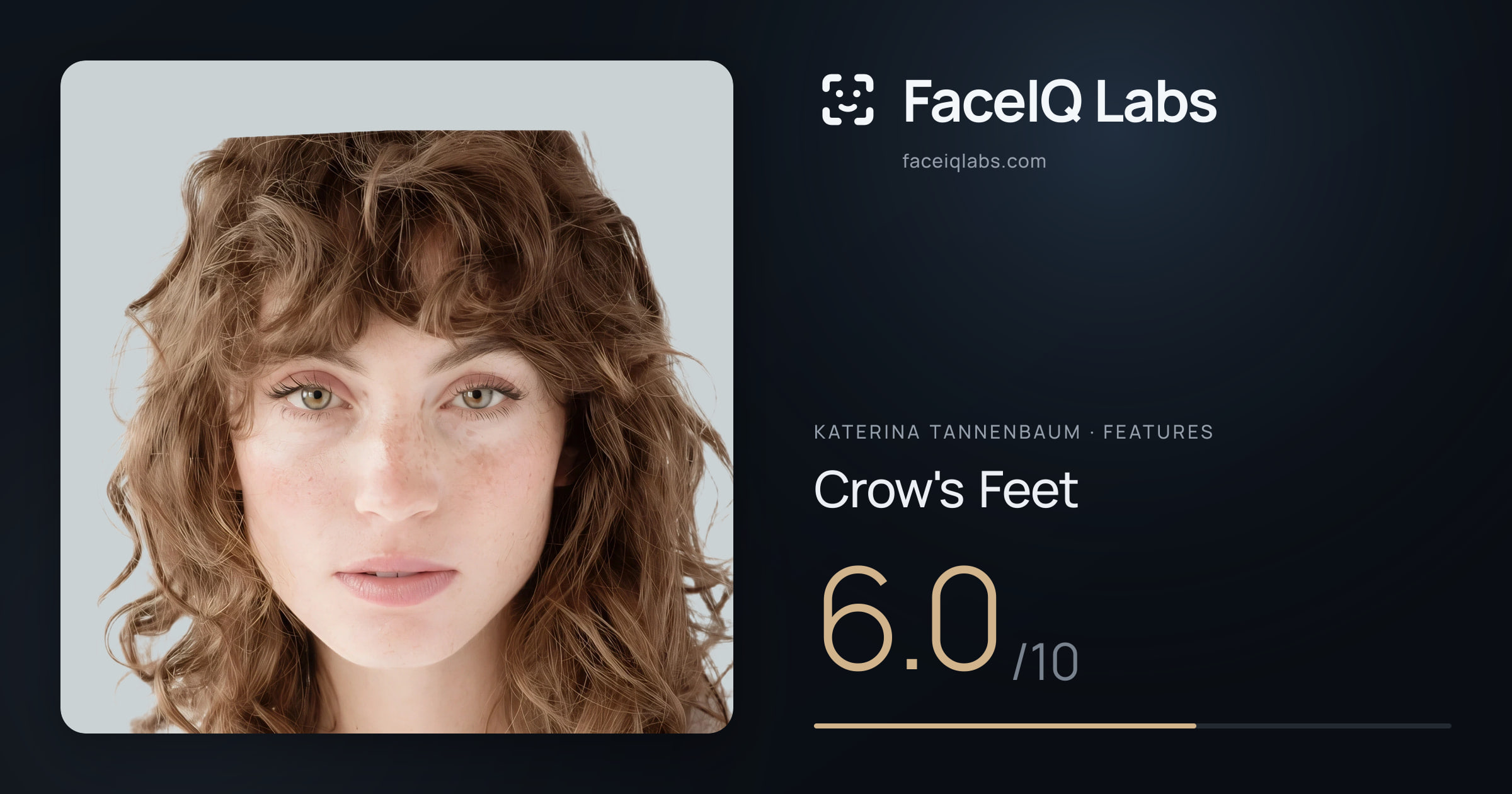 Katerina Tannenbaum Crow's Feet: 6.0/10, drawn on the photo