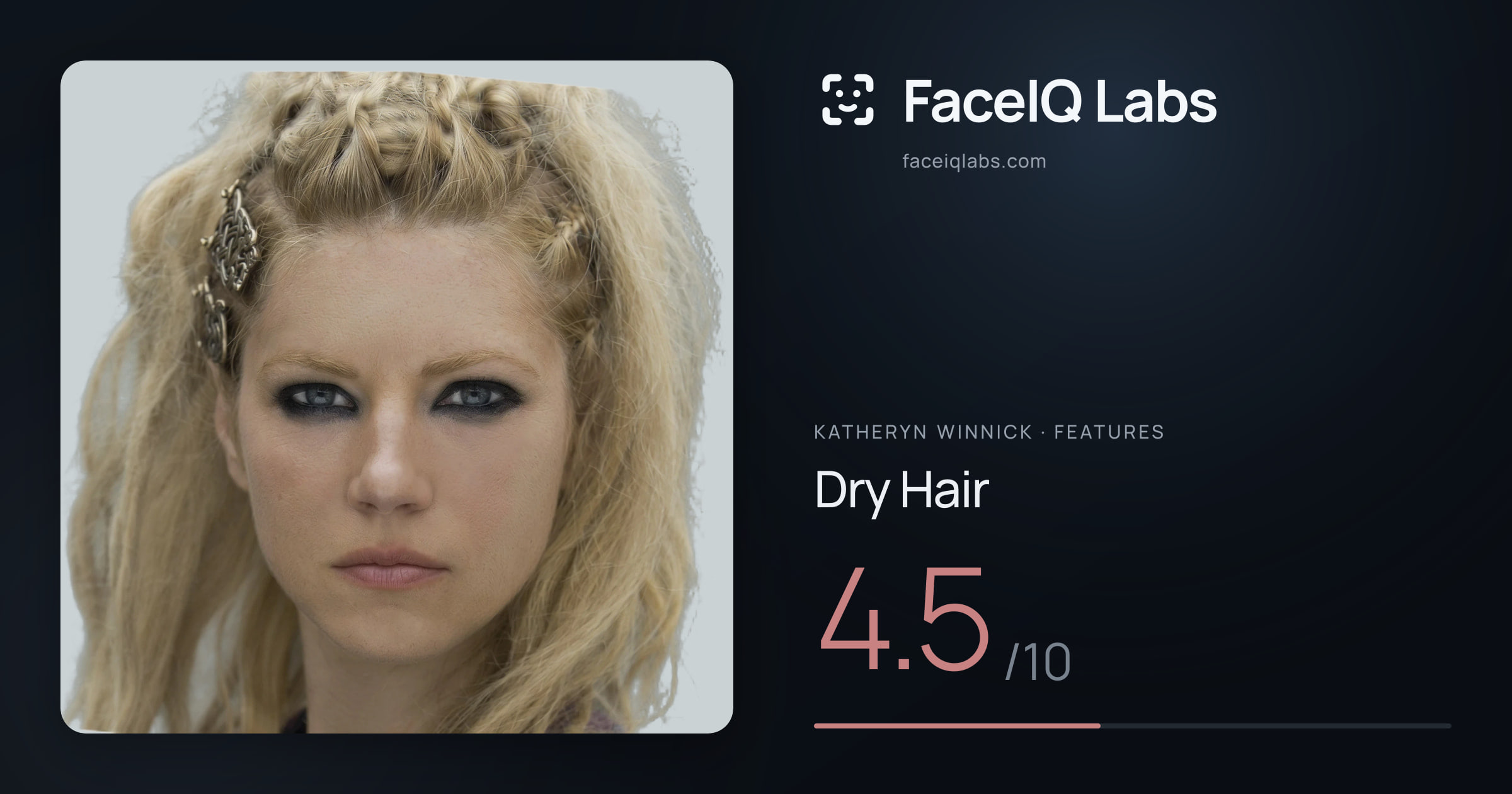 Katheryn Winnick Dry Hair: 4.5/10, drawn on the photo