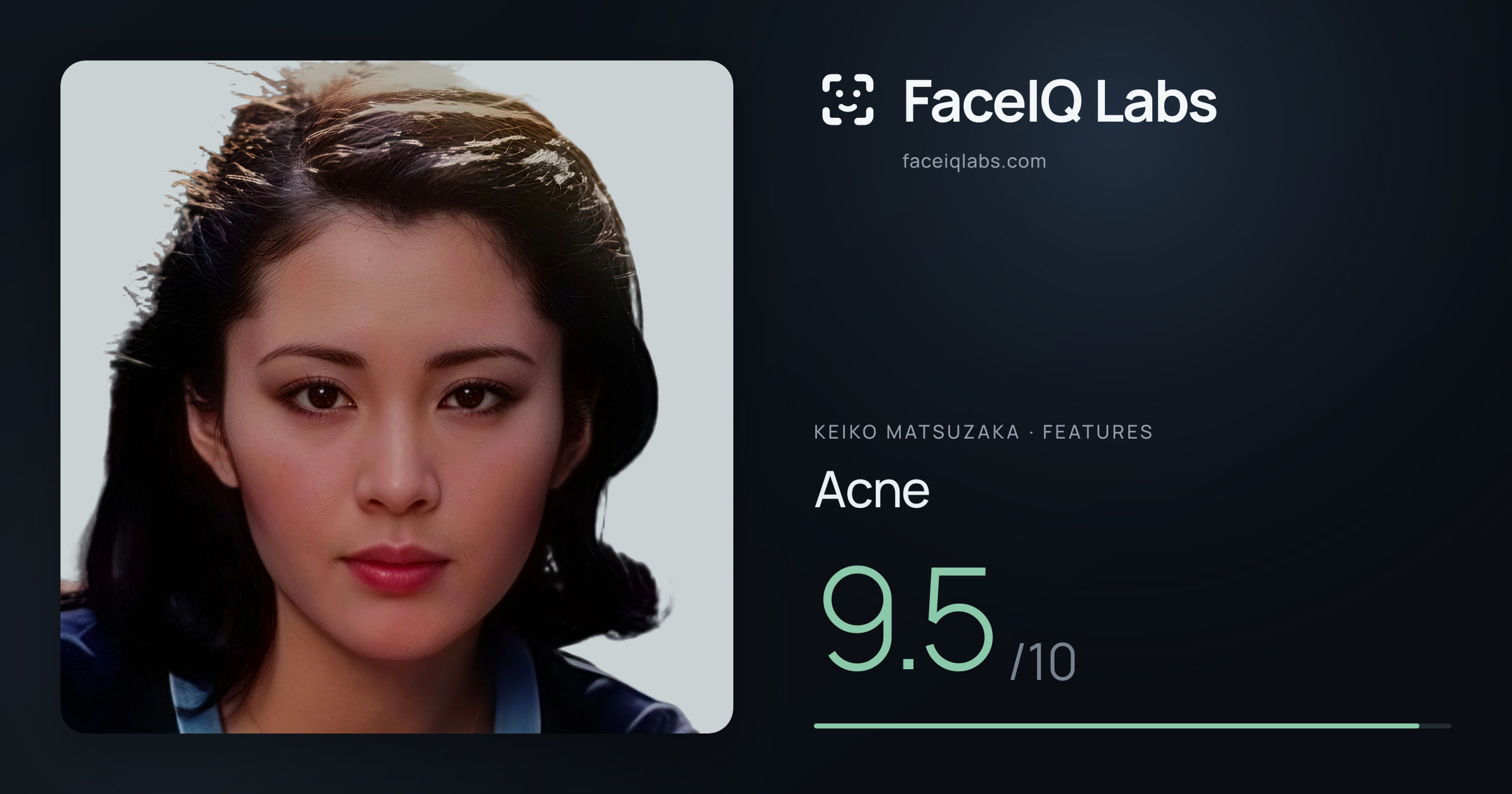 Keiko Matsuzaka Acne: 9.5/10, drawn on the photo