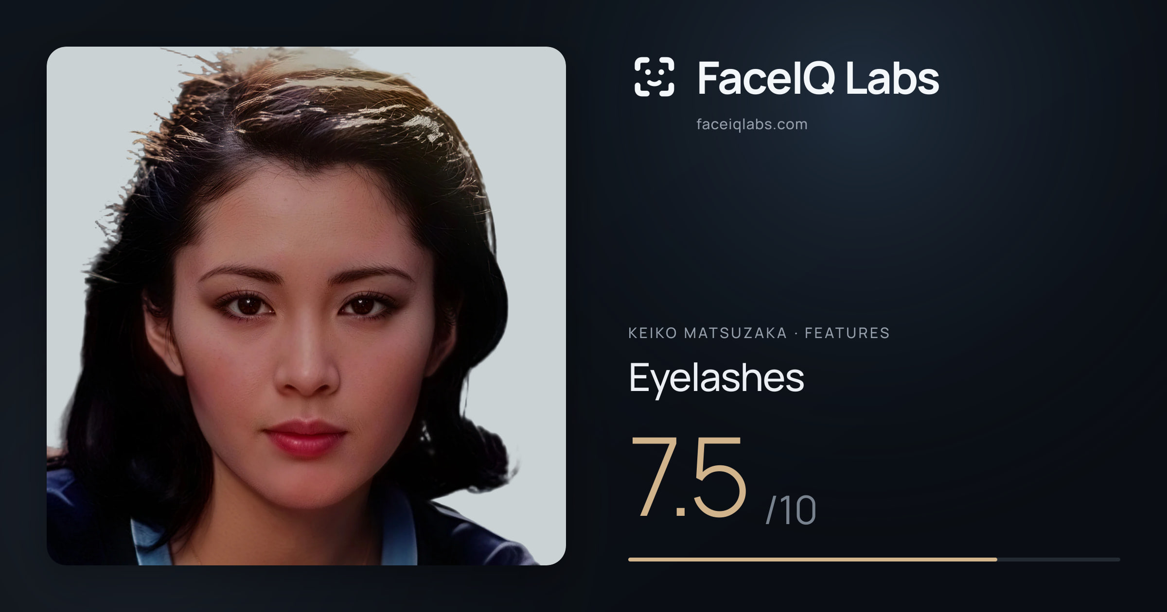 Keiko Matsuzaka Eyelashes: 7.5/10, drawn on the photo