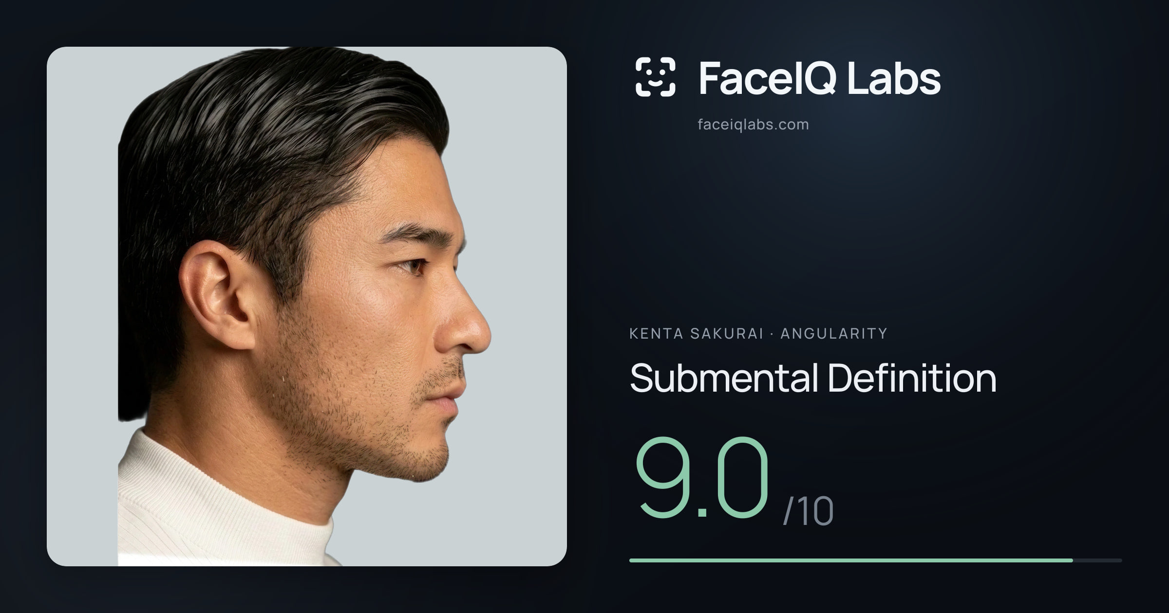 Kenta Sakurai Submental Definition: 9.2/10, drawn on the photo